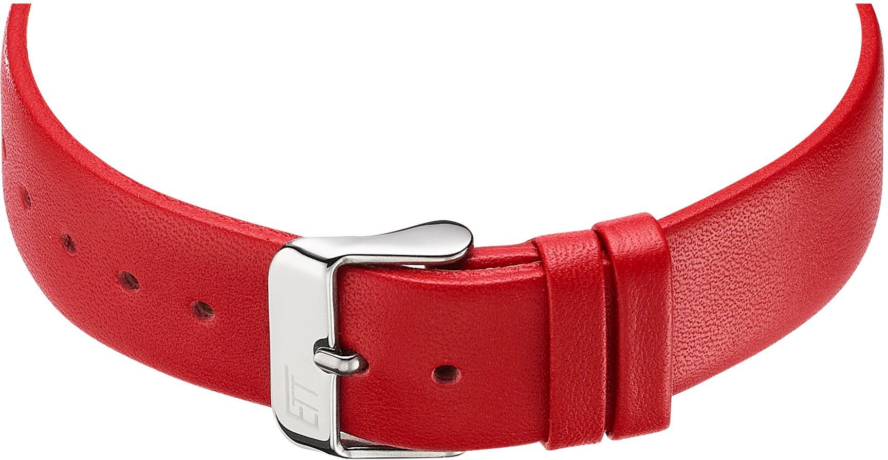 ETT Funkuhr Station Watch ELS-11582-11L, Armbanduhr, Damenuhr, Solar, Lederarmband