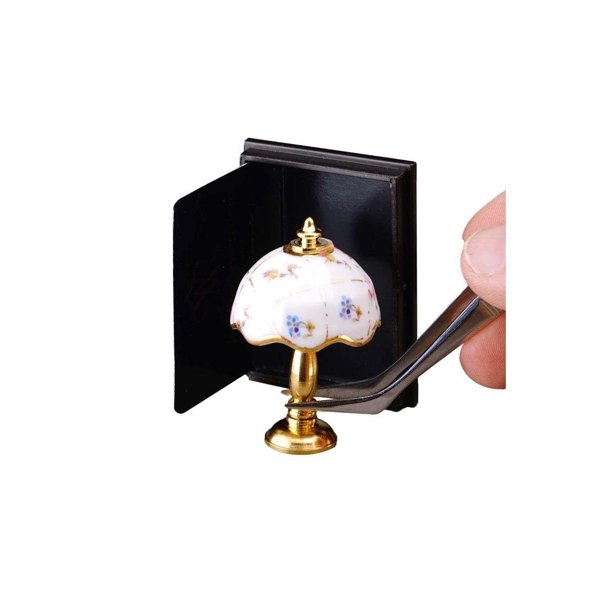 Reutter "Karo 001.640/5 Porzellan Gold", Antiklampe - Dekofigur Miniatur
