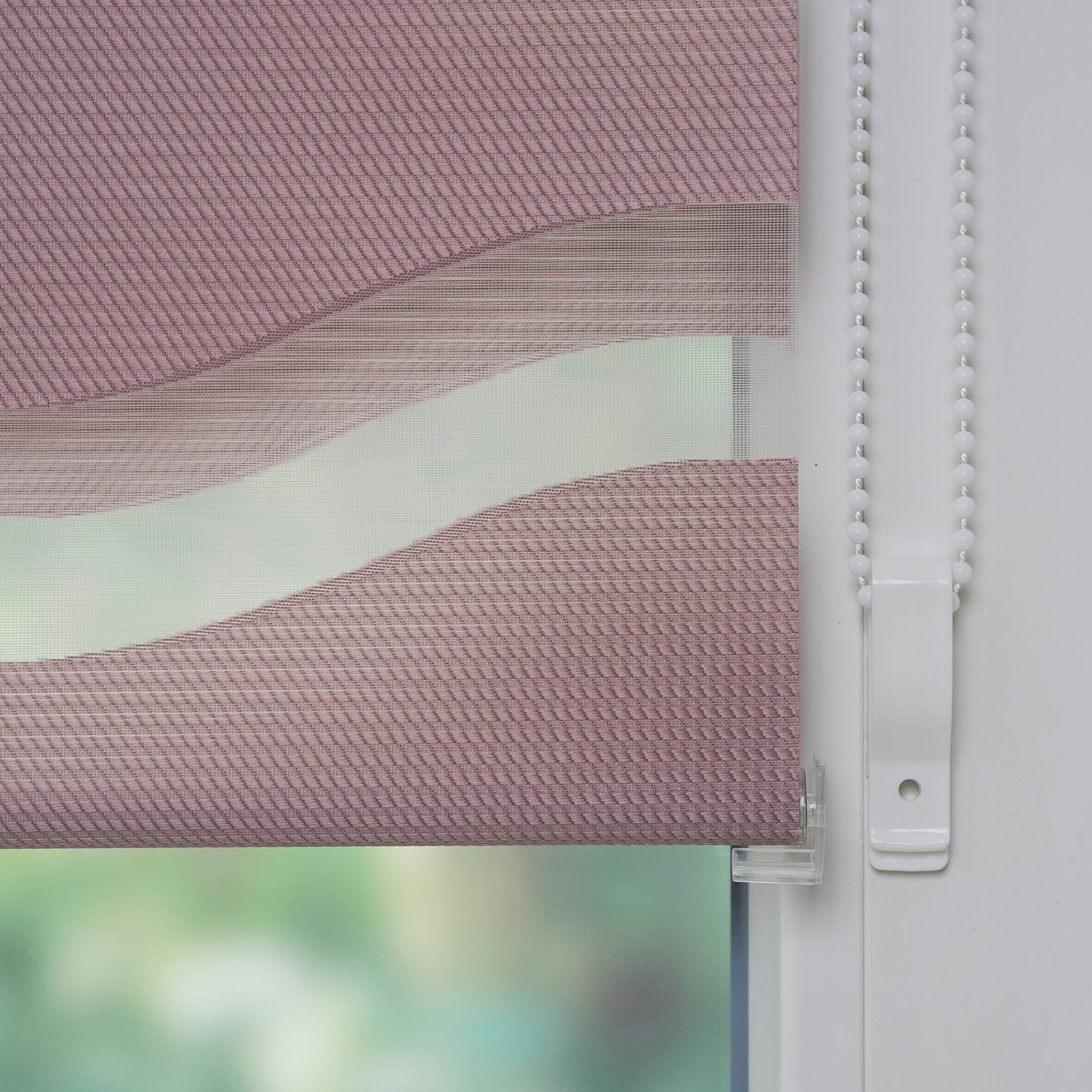 Doppelrollo Welle, GARESA, Lichtschutz, ohne Bohren, freihängend, Klemmfix, dekorativ, stufenlos verstellbar