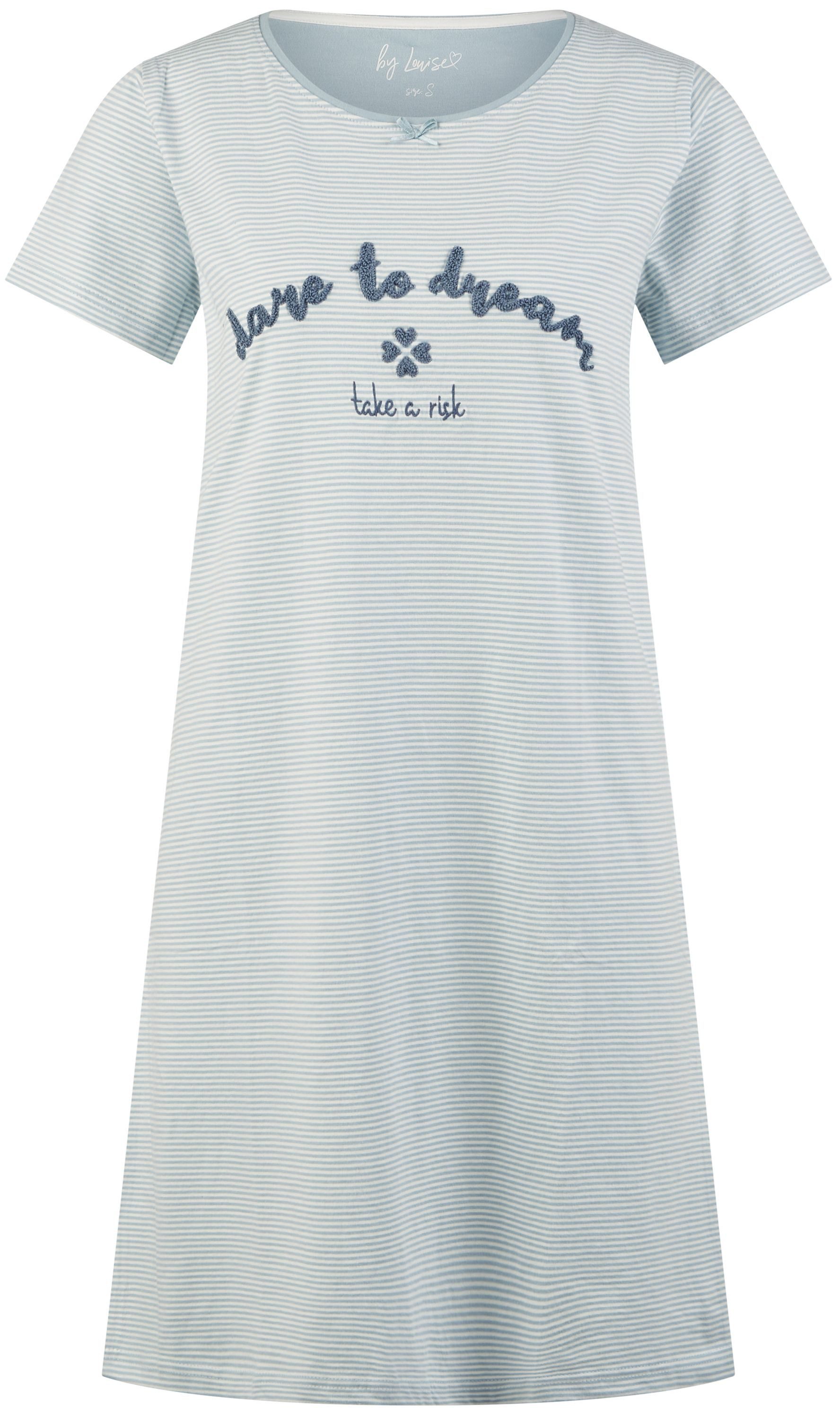 By Louise Nachthemd Snug Summer (Set, 1-tlg., 1-teilig) Damen Sleepshirt ca.90cm lang Kurzarm Baumwolle