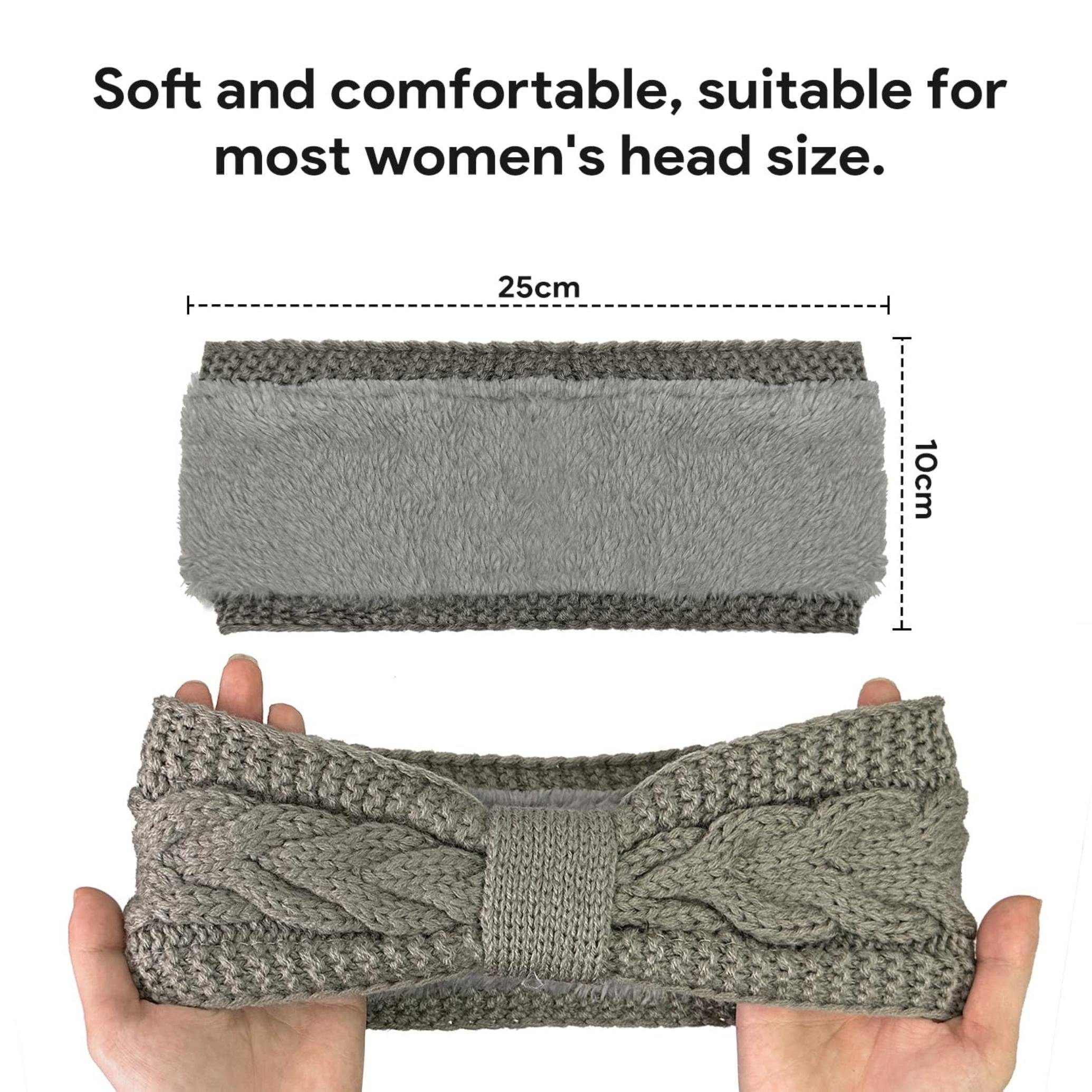 Coonoor Stirnband Damen gestricktes Haarband mit Schleife und Zopfmuster (2 günstig online kaufen