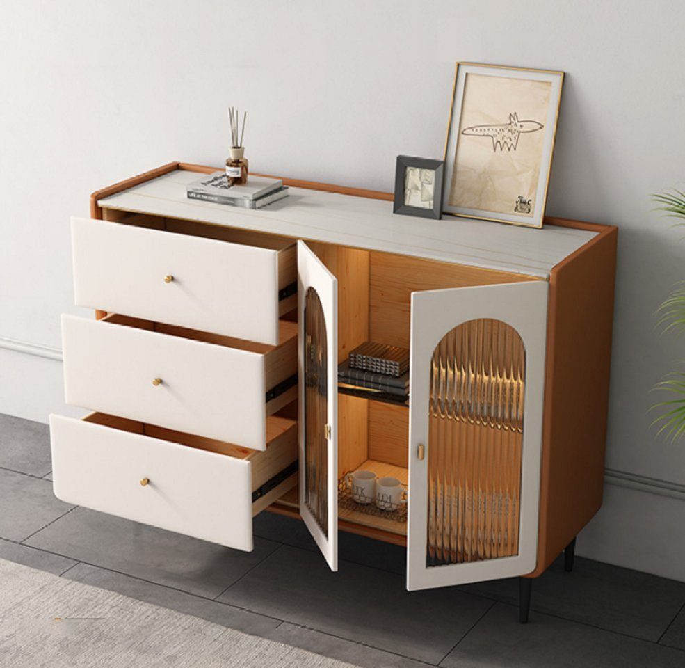 JVmoebel Sideboard Moderne Holz Sideboard Weiß Low Boards Wohnzimmerschrank Neu (1 St., Sideboard), Made in Europe