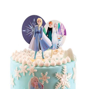 deKora Geburtstagskerze, Tortendeko Set Frozen mit Elsa und 2 Kerzen zum Geburtstag
