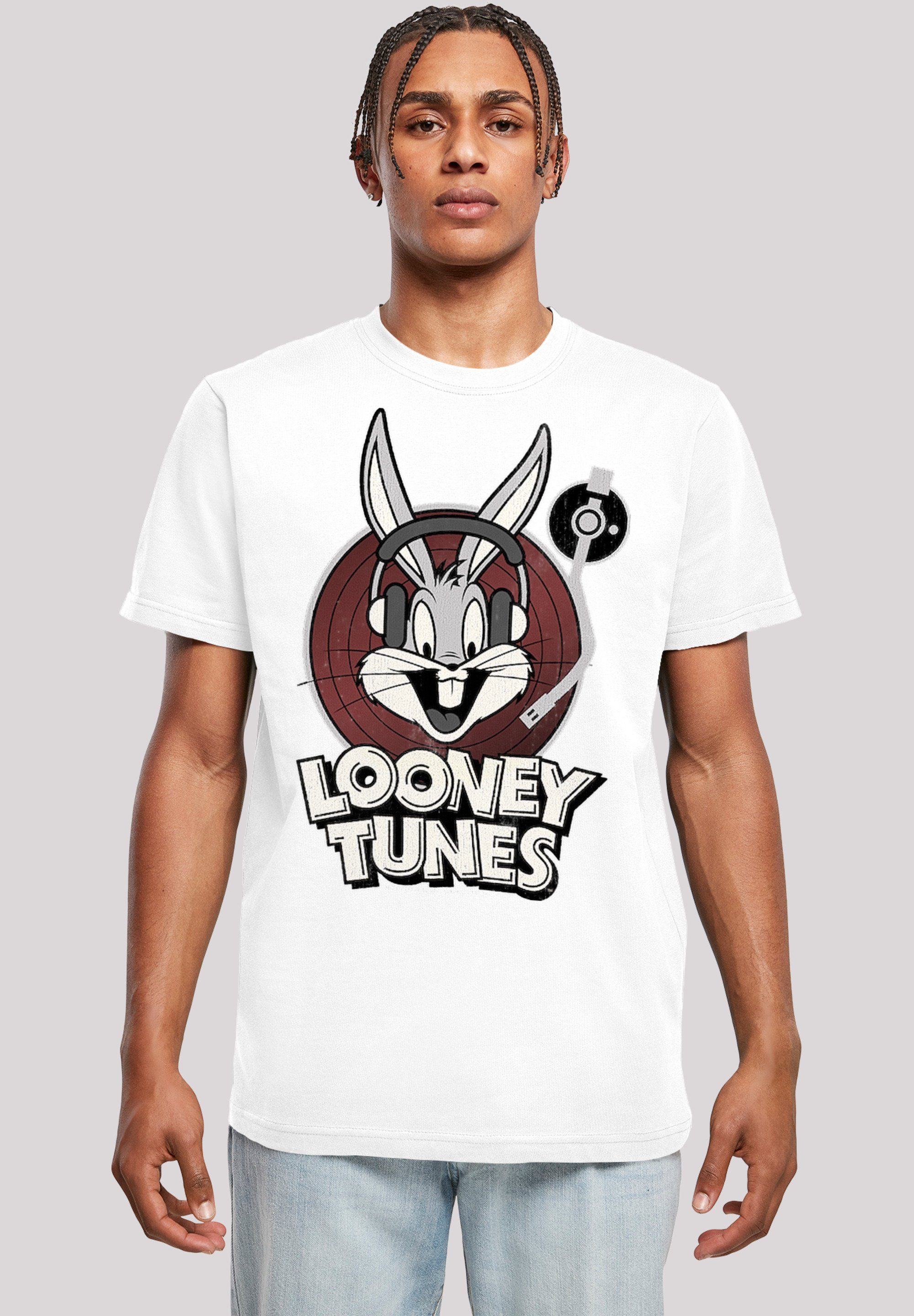 F4NT4STIC Kurzarmshirt Herren Looney Tunes white Round T-Shirt with (1-tlg) Bunny Bugs Neck