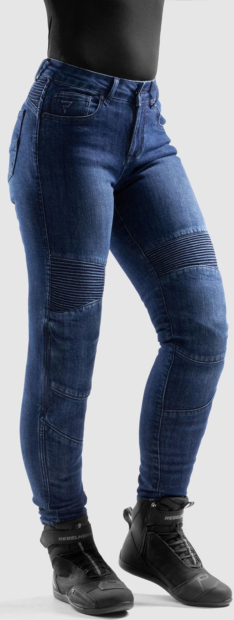 Rebelhorn Motorradhose Agness 2 Damen Motorrad Jeans Verbindungsreißverschluss,Hüftprotektoren enthalten,Knieprotektor