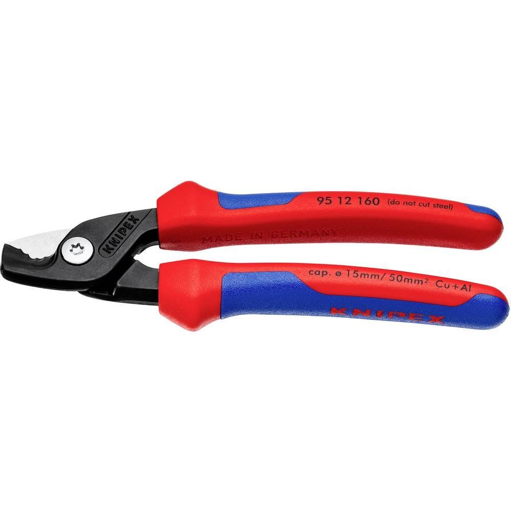 Knipex Kabelschere Kabelschere mit Stufenschnitt mit Mehrkomponenten-Hüllen 95 12 160