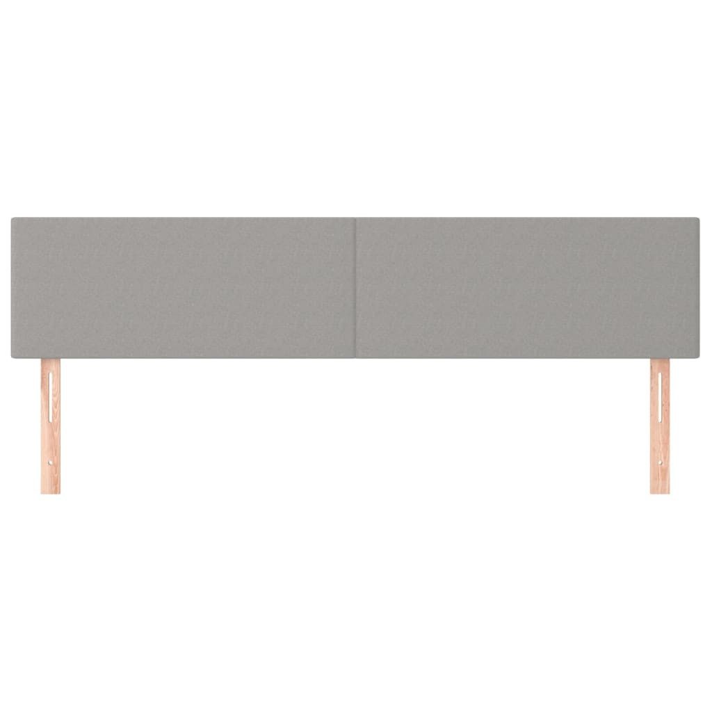 vidaXL Bett Kopfteile Hellgrau 200x5x78/88 cm Stoff (1-tlg) – Bild 3 von 5