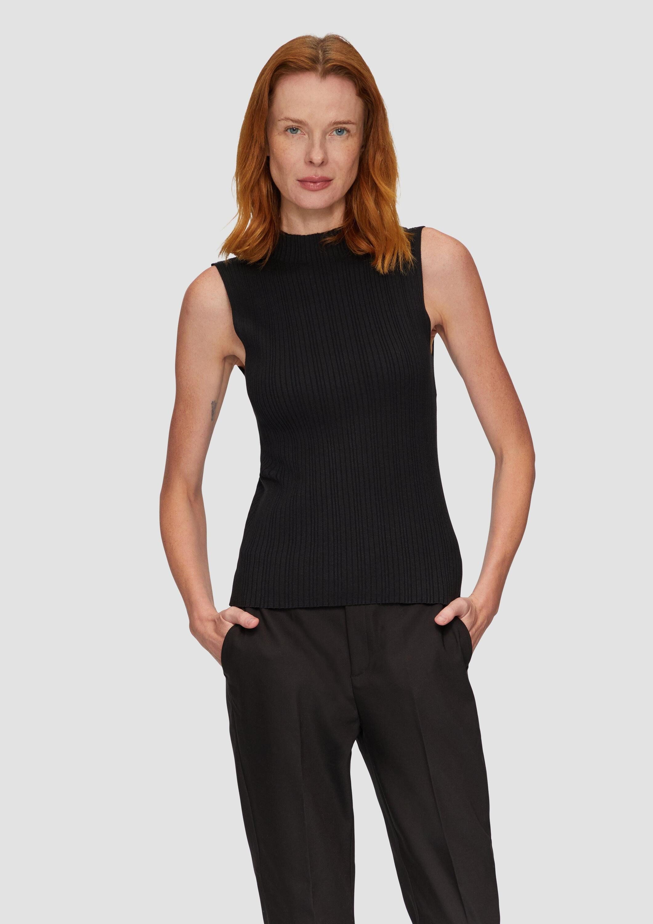 s.Oliver Muscleshirt Strickpullunder Geripptes Stricktop aus Viskosestretch günstig online kaufen