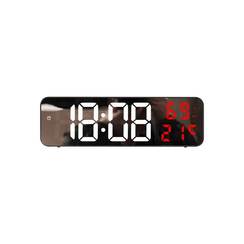 COFI 1453 Funktischuhr Elektronische Digitale LED-Uhr mit Temperatur und Datum Anzeige in Rot