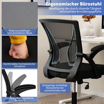 KOMFOTTEU Bürostuhl, ergonomischer Drehstuhl höhenverstellbar, Schwarz