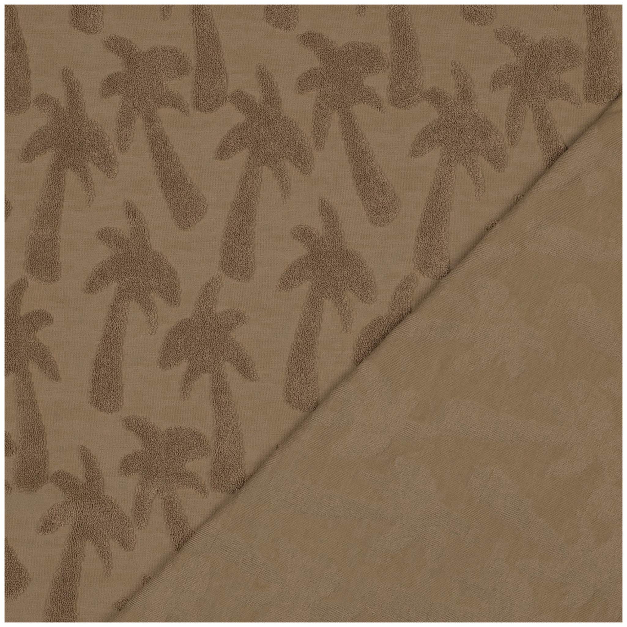 maDDma Stoff Jacquard-Frottee Palme ab 0,5mx155cm unifarben Baumwolle Frotteestoff, beige