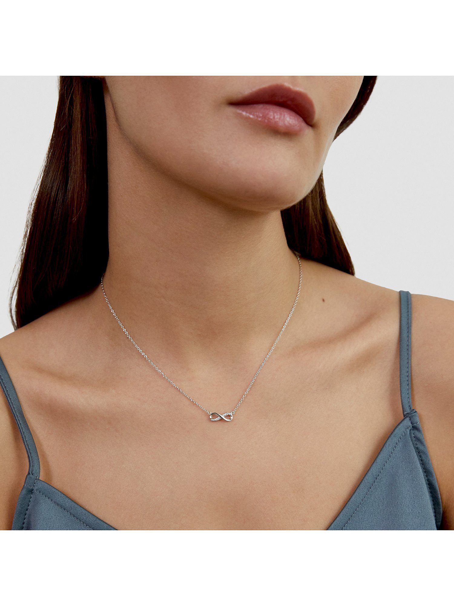 s.Oliver Silberkette S.Oliver Damen-Kette 925er Silber 8 Zirkonia