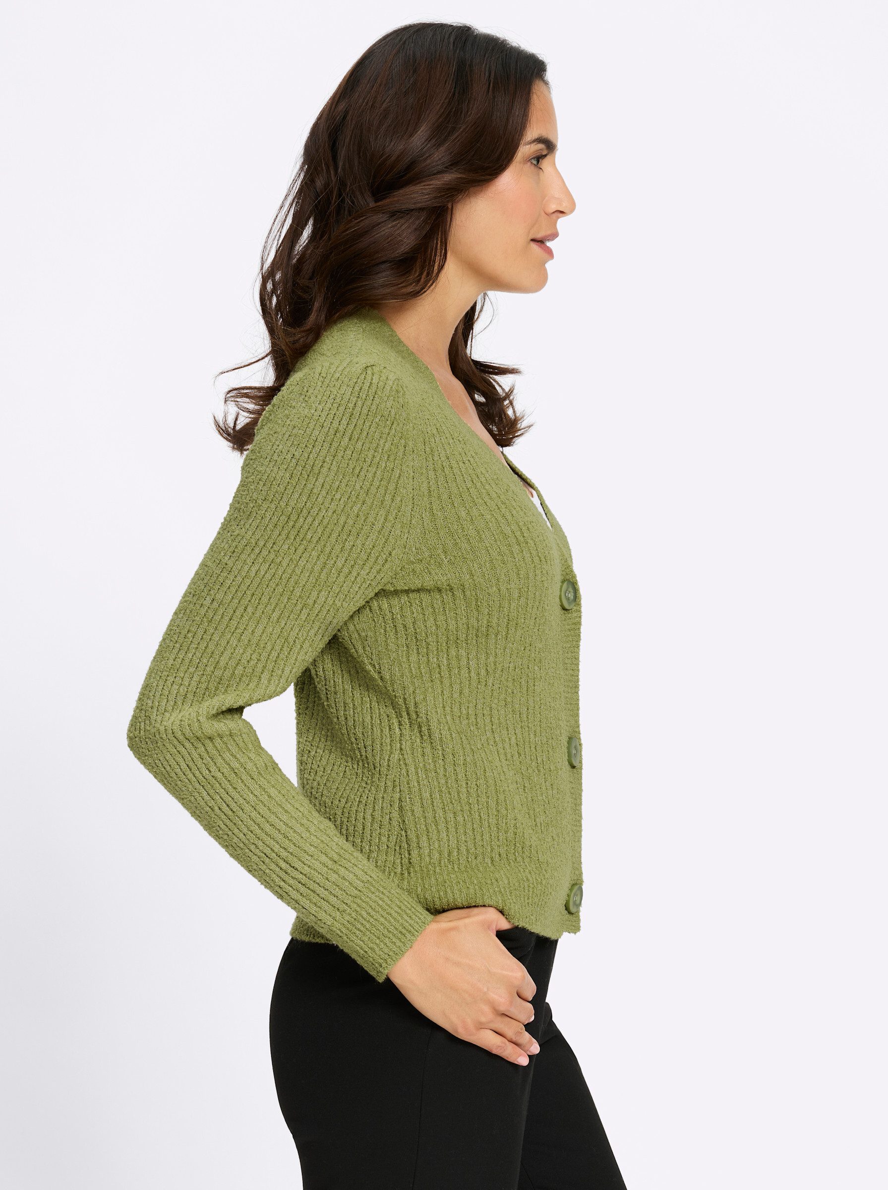 Witt Strickjacke Strickjacke Langarm Rippoptik