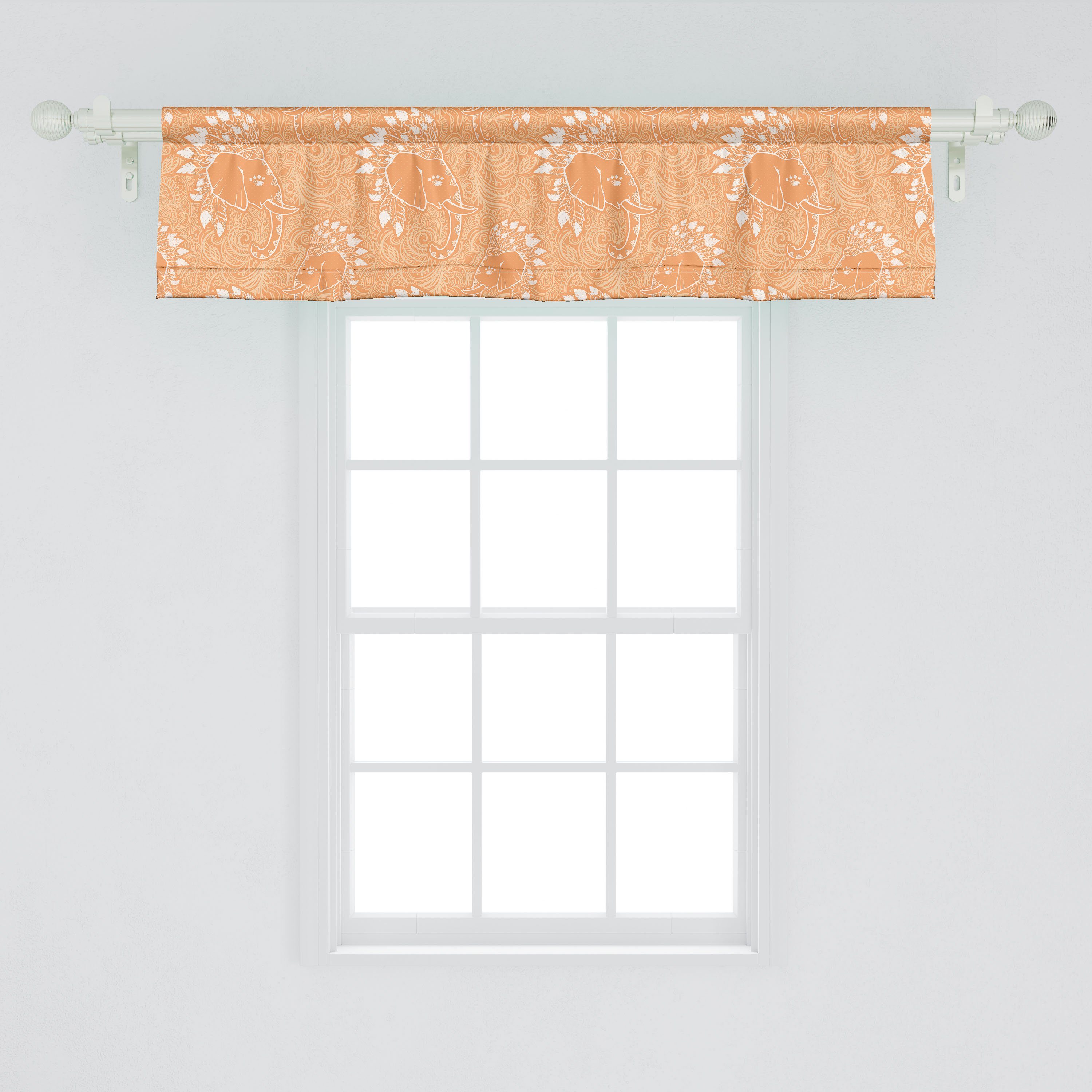 Microfaser, Elephant Federn Scheibengardine Schlafzimmer Abakuhaus, mit Stangentasche, Vorhang Volant Dekor Küche Boho für