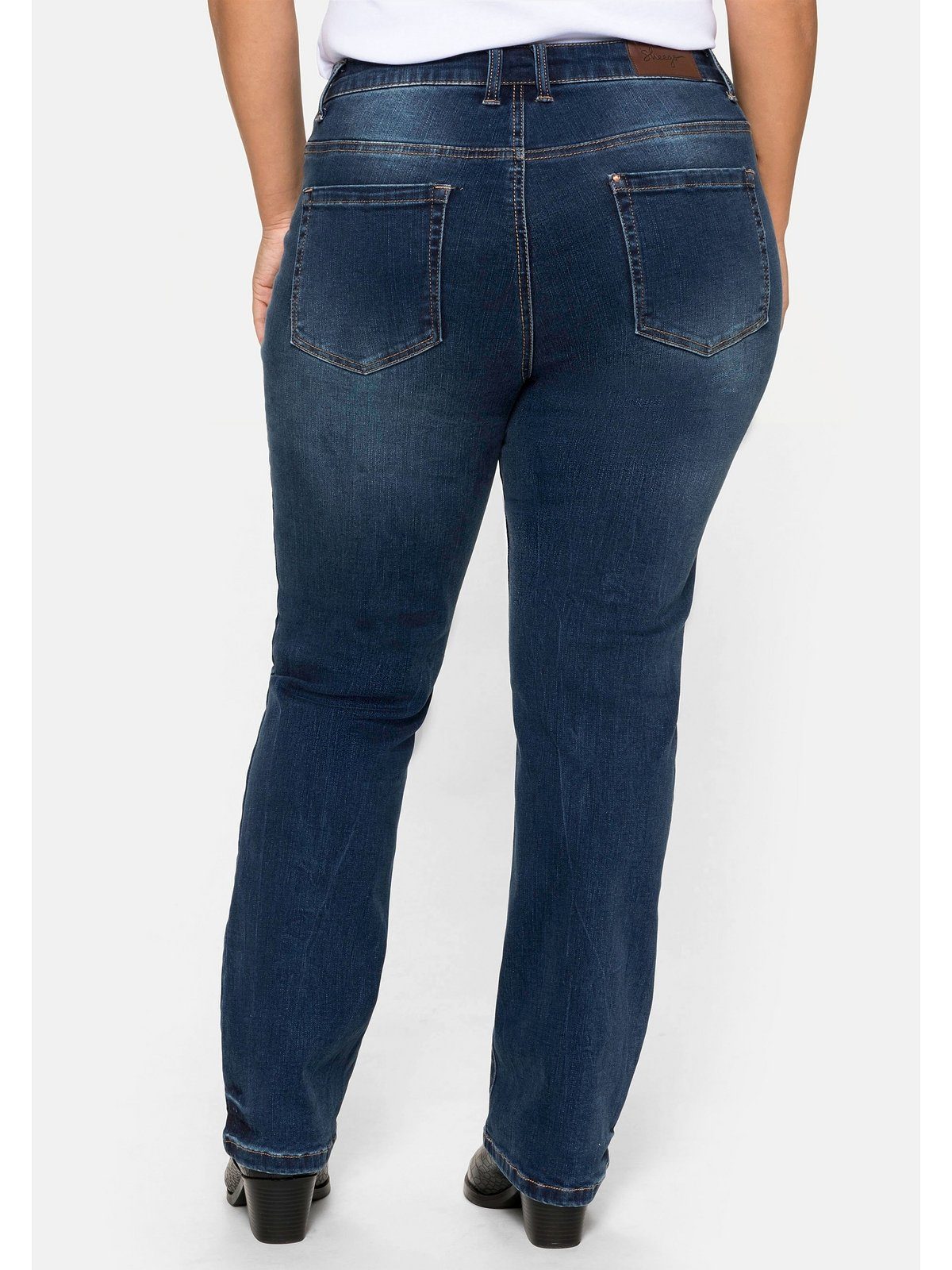 Größen Jeans Gerade blue Sheego mit Bodyforming-Effekt Große Denim dark