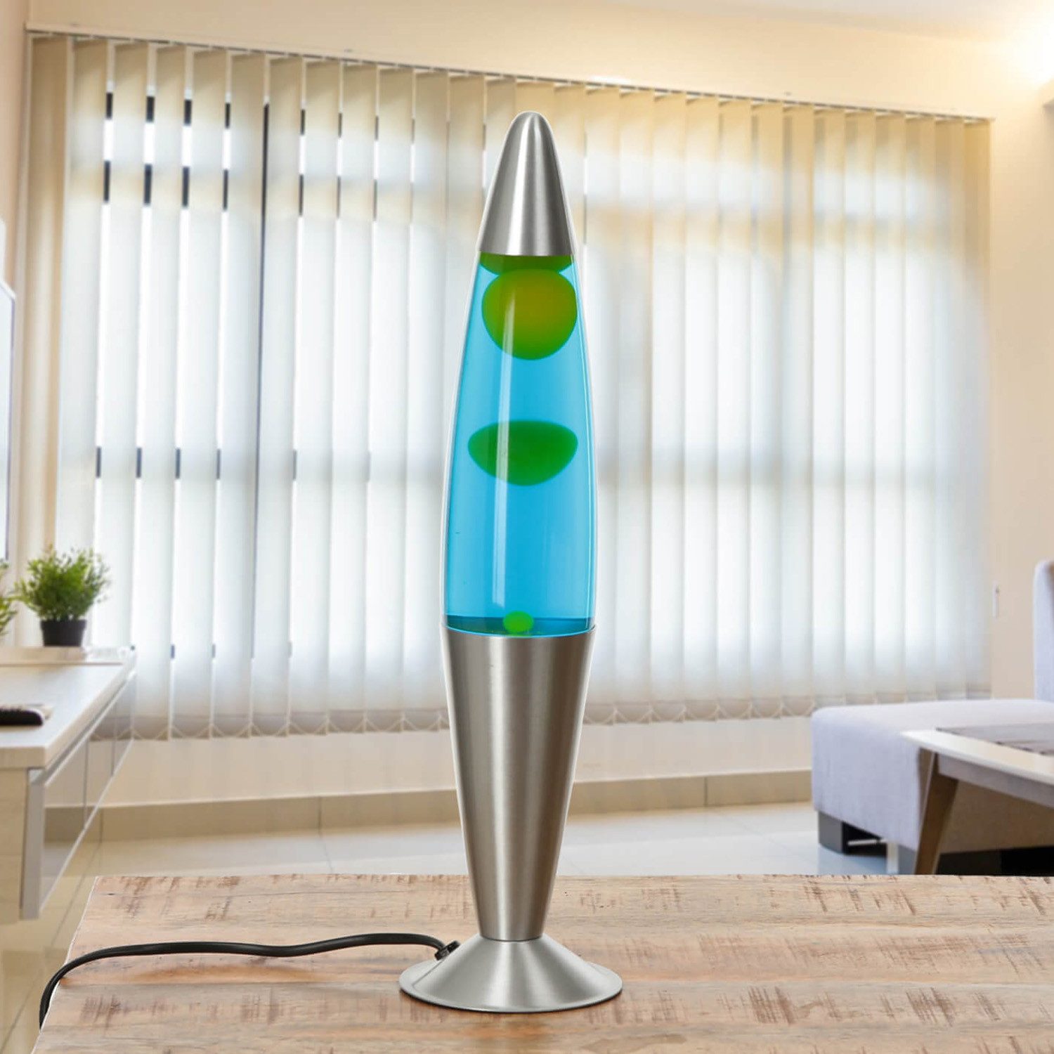 Licht-Erlebnisse Lavalampe JENNY, Warmweiß, Tischlampe Blau günstig online kaufen