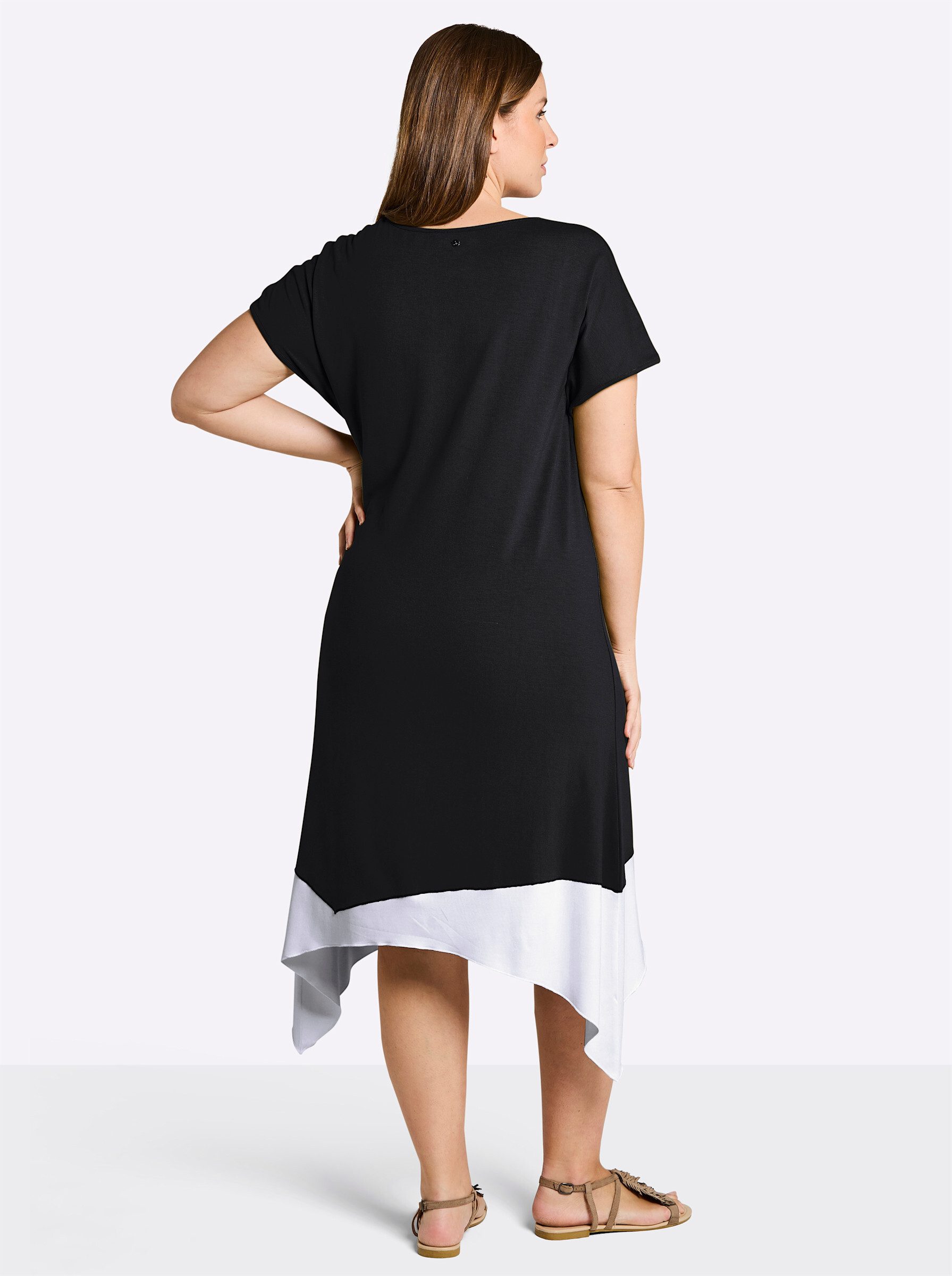 Sheego Strandkleid Jersey-Kleid Kurzarm