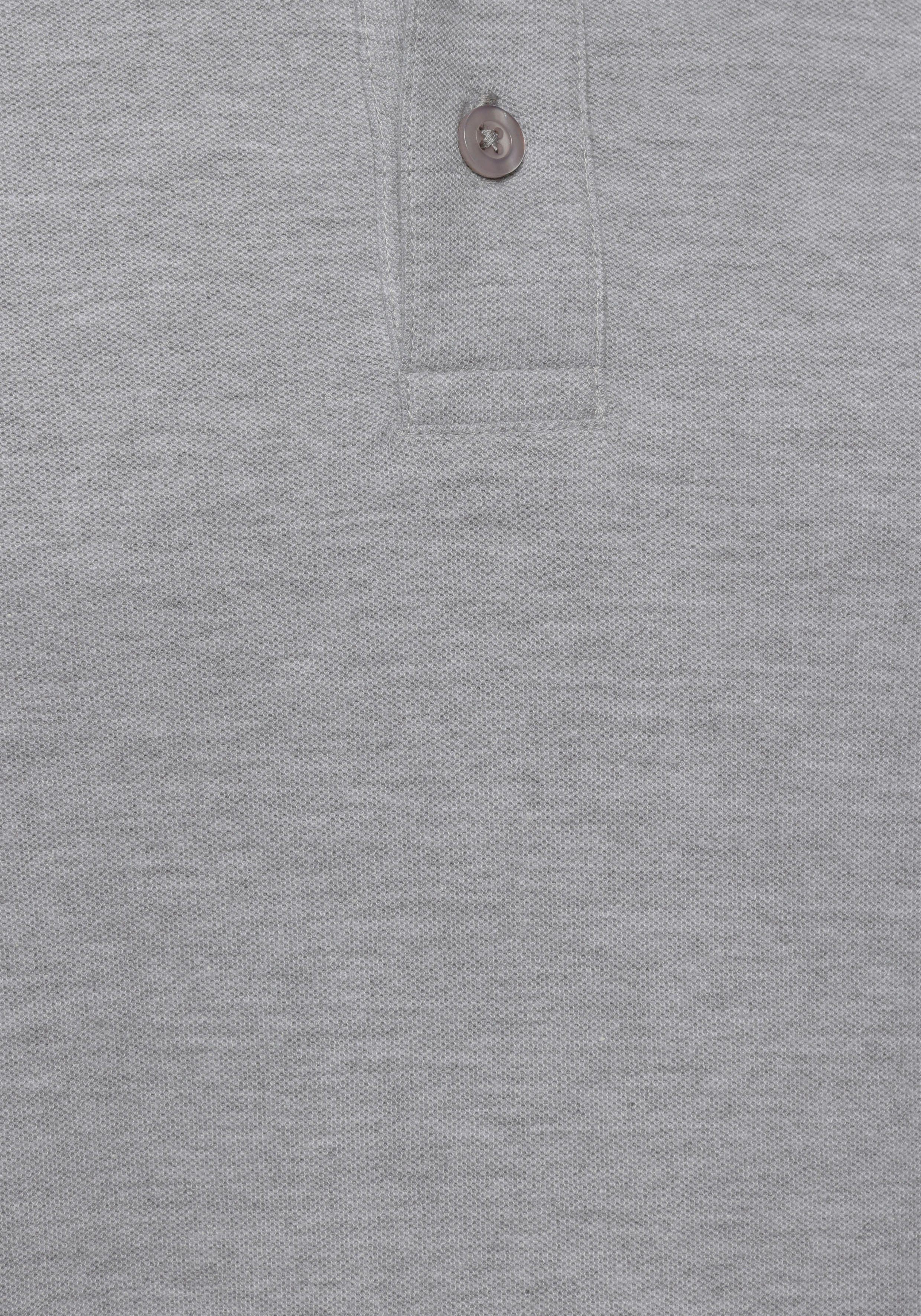 Langarm-Poloshirt aus mittelgrau-meliert products Bio-Baumwolle OTTO