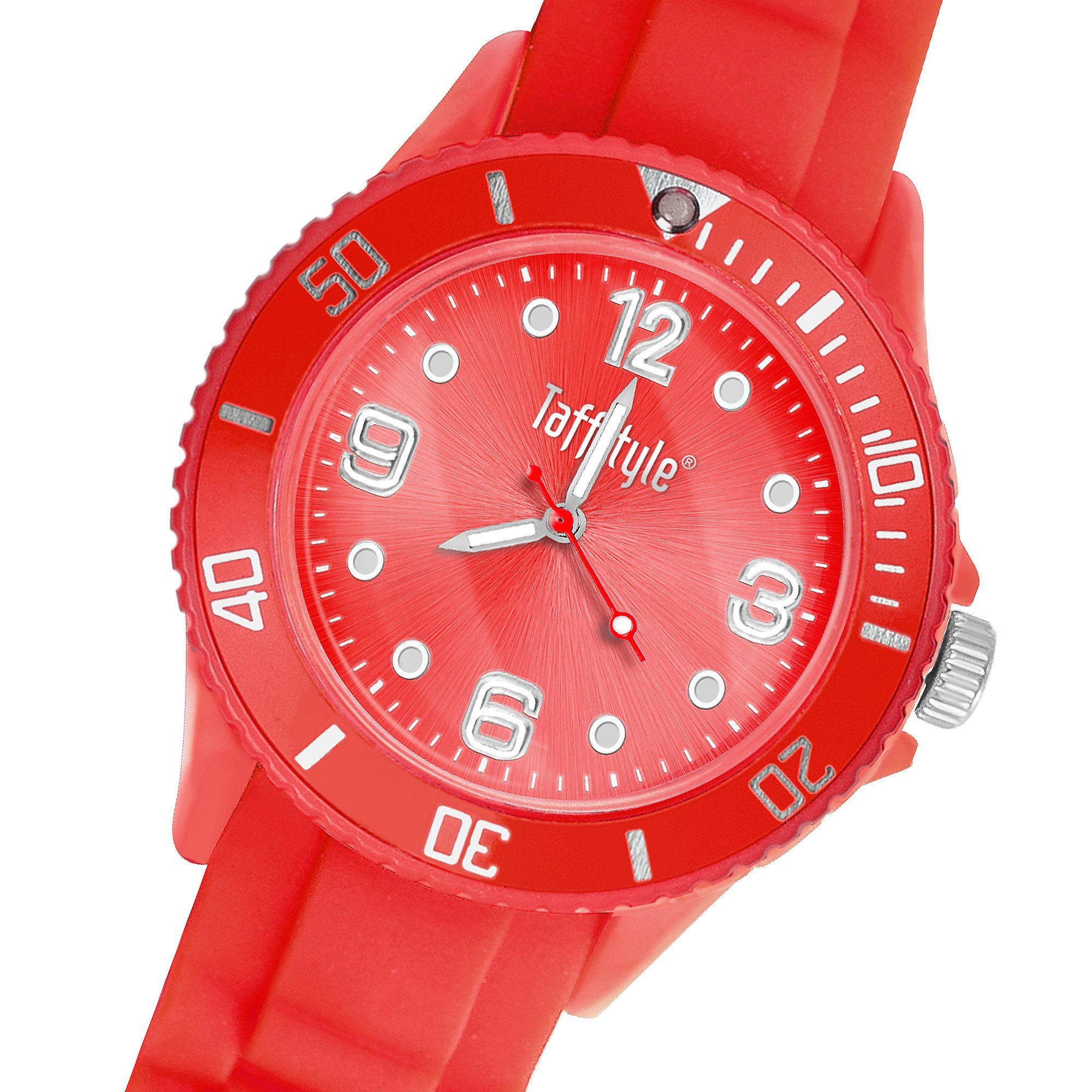 Taffstyle Quarzuhr Armbanduhr Silikon Analog Quarz Farbige Sport Uhr, Sportuhr Damenuhr Silikonuhr Kinderuhr Herrenuhr Bunt Gummi Armband