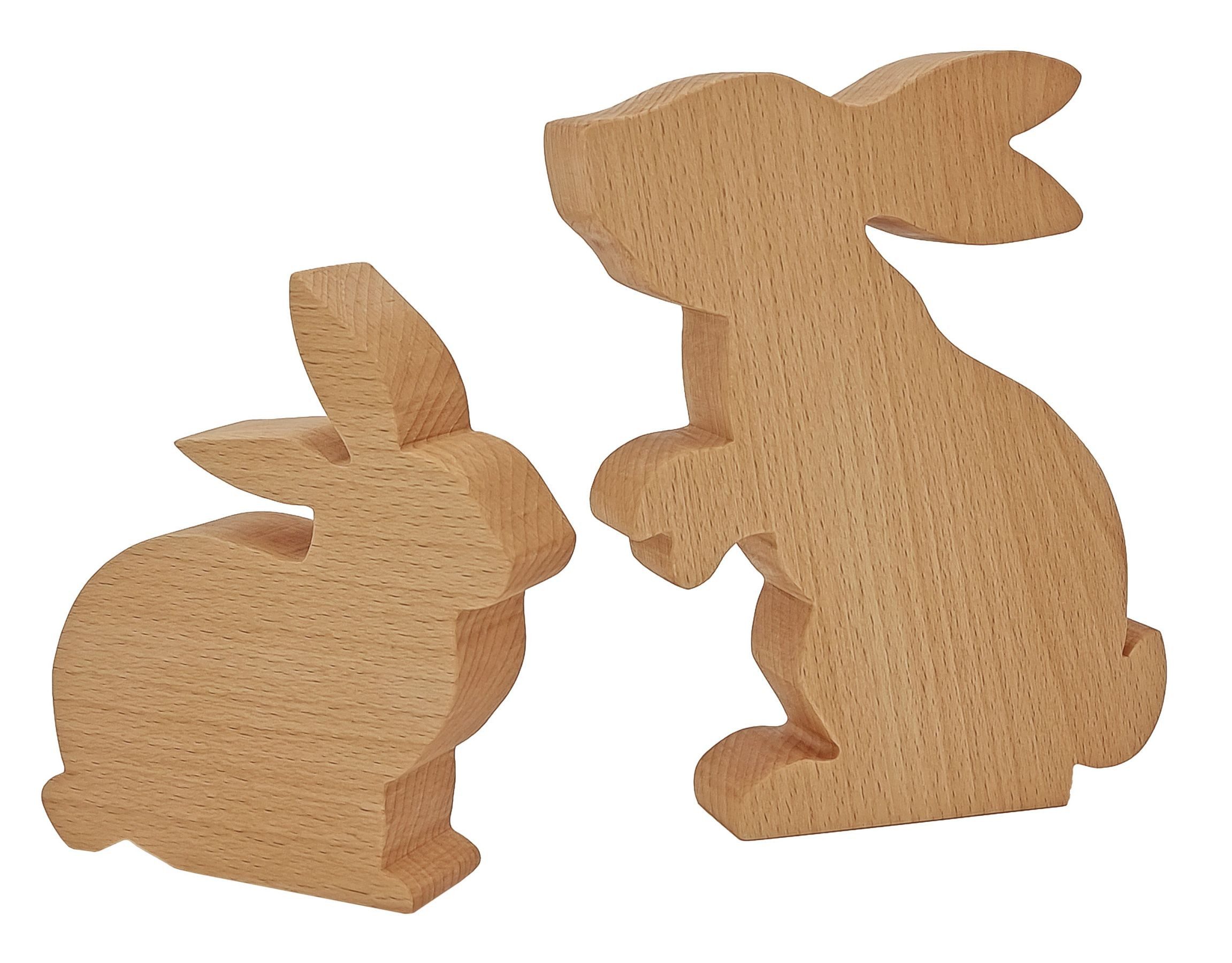ERST-HOLZ Dekoobjekt Holzhasen Hasenfamilie Osterdeko-Set