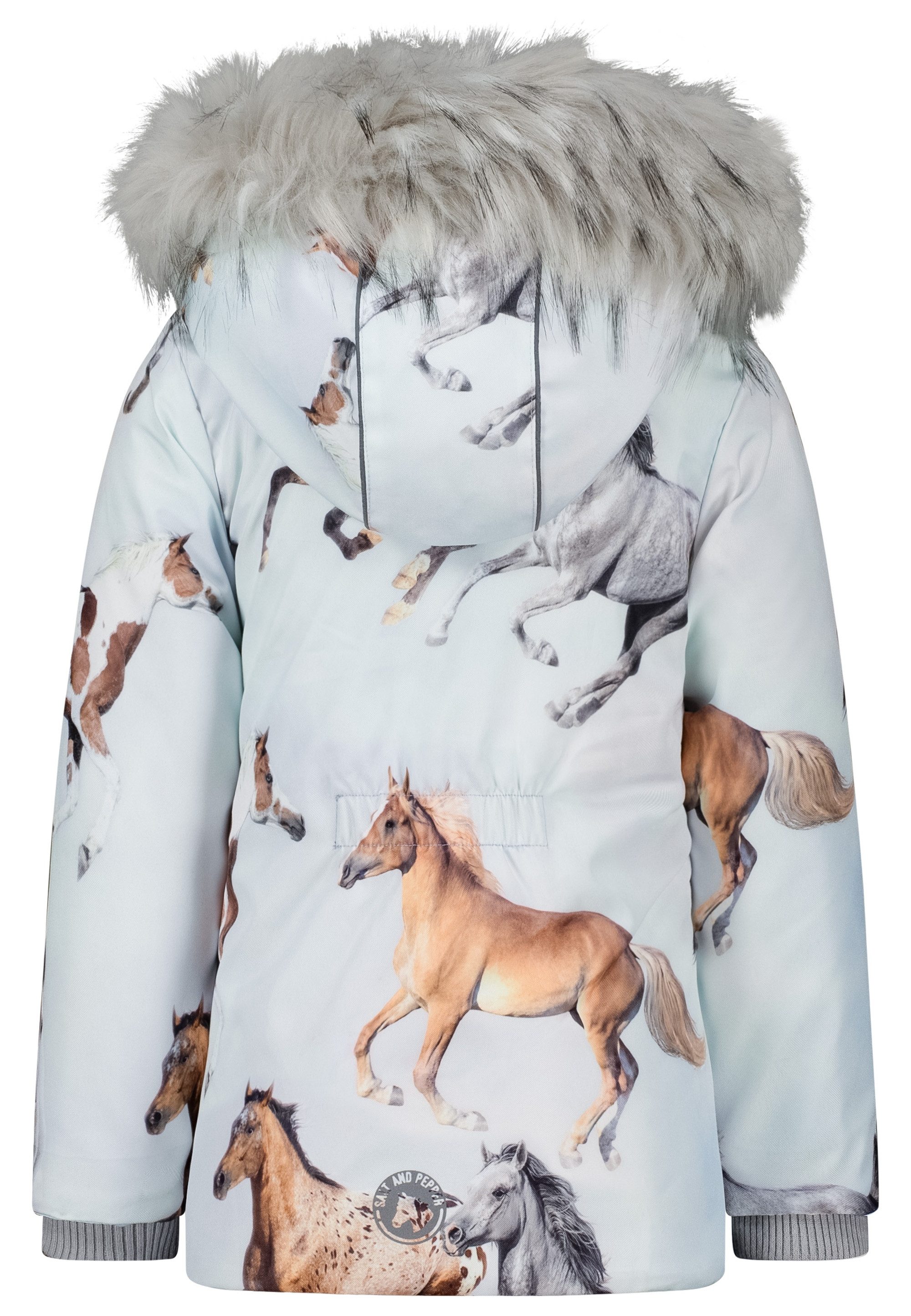 SALT AND PEPPER Steppjacke AOP Horses mit auffälligem Pferdedruck