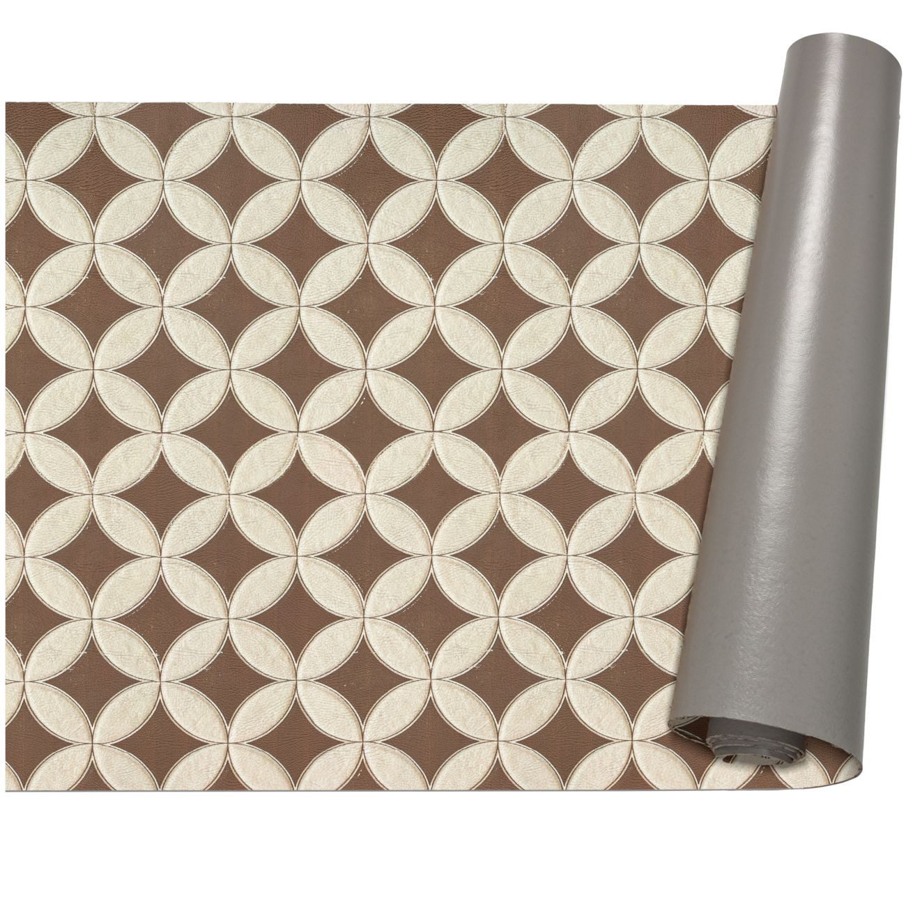 ANRO Küchenläufer abwaschbar Art Deco LADY Läufer pflegeleicht Küchenteppich, Rechteckig, Höhe: 3 mm, robust schmutzabweisend 67x100cm Vintage Braun robust