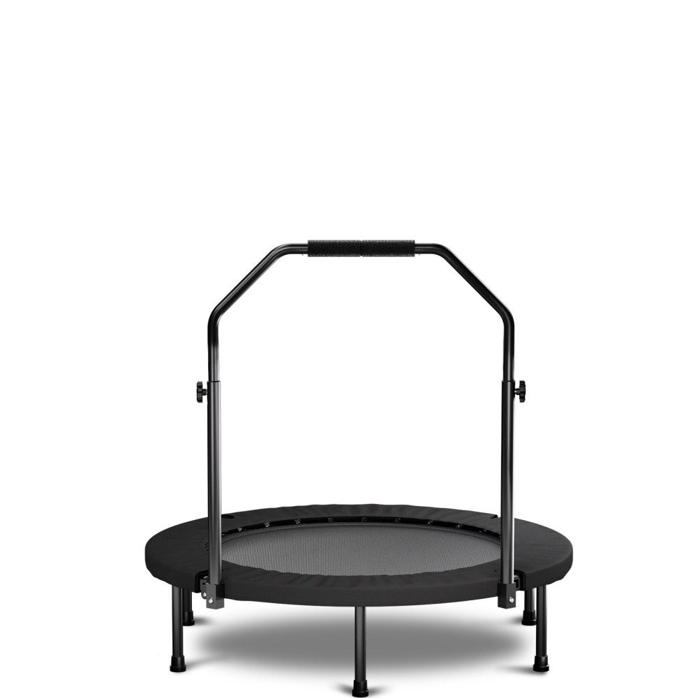 BBWL Trampolin-Abdeckplane 101cm mit Griff höhenverstellbar Stahlrahmen Indoor Rebounder stabil, Fitness Trampolin klappbar für Home Workout