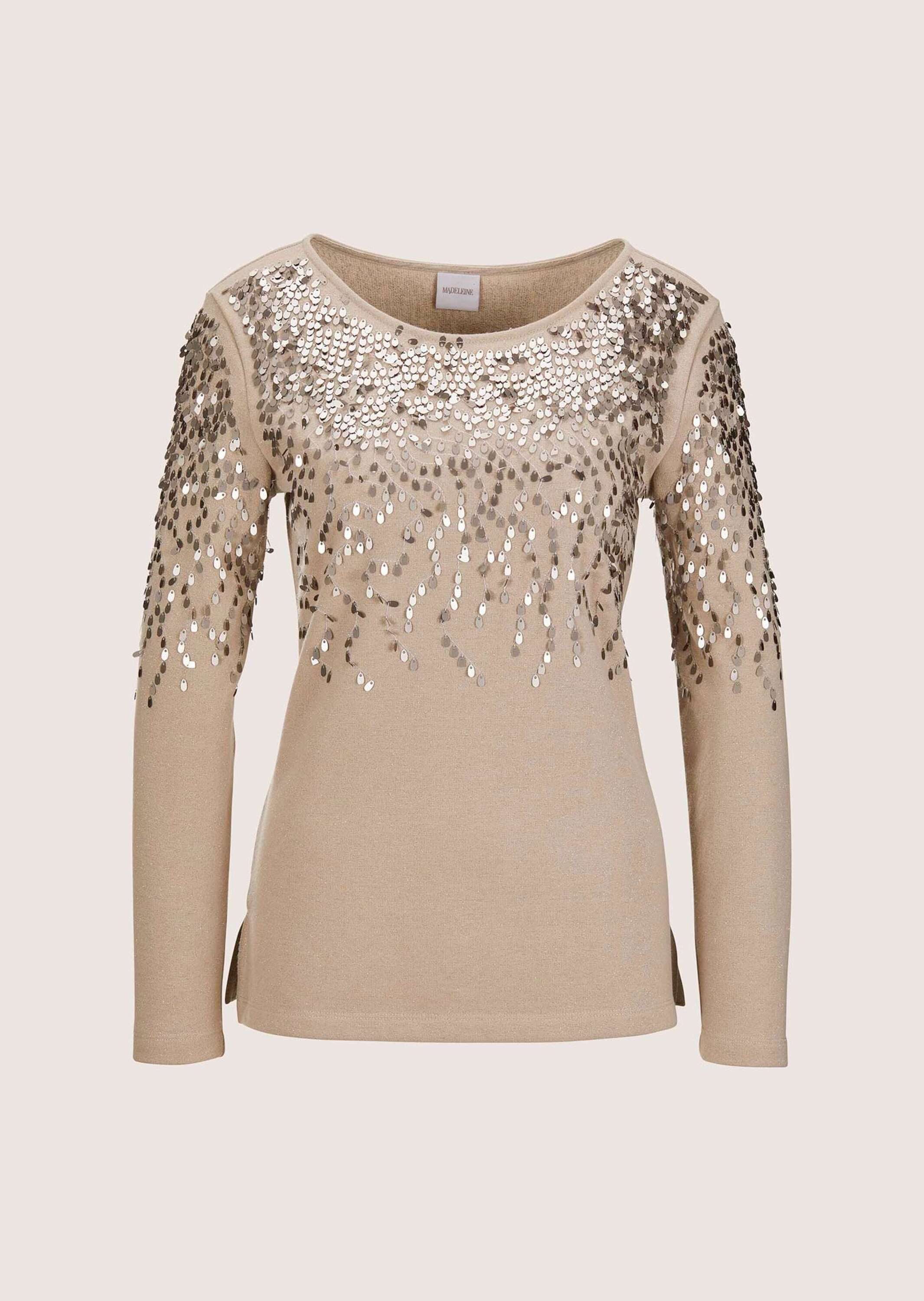Langarmshirt Glitzeroberteil mit funkelnden Details