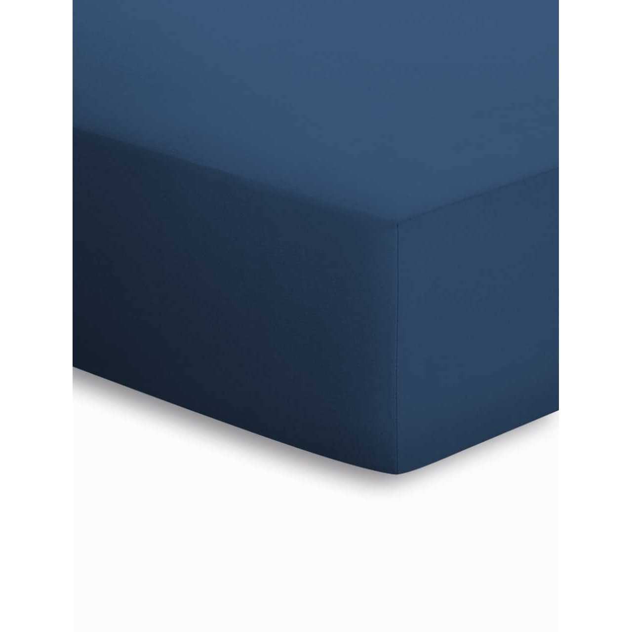 Adam Matheis Spannbettlaken Adam Matheis Spannbetttuch Jersey Elasthan 180 x 200 cm Marine, Mischmaterial (95% Baumwolle, 5% Elasthan), Reaktivfärbung, Fullflexgummi