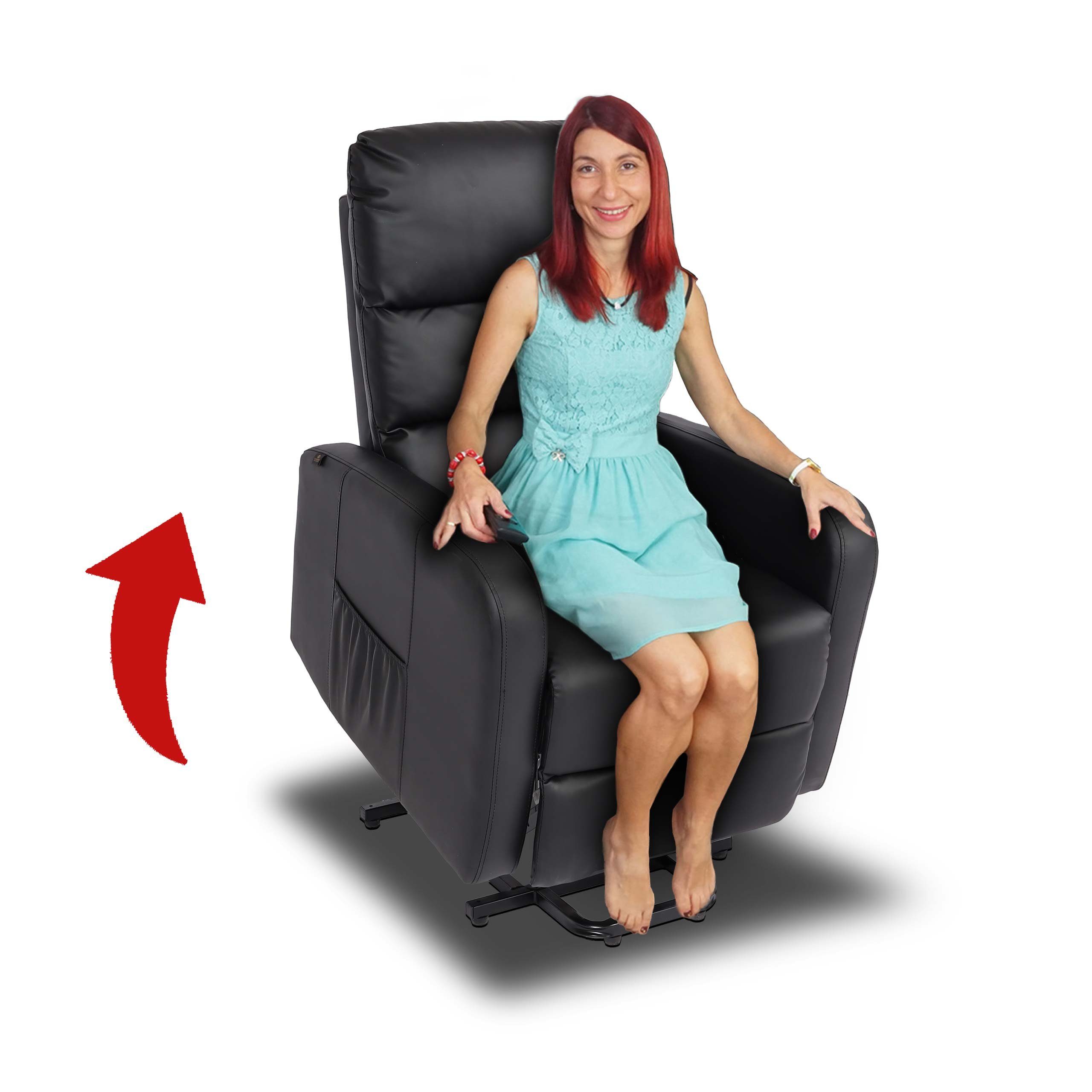 MCW TV-Sessel MCW-K62, mit Fernbedienung, mit Fußstütze, Breite Armlehnen, mit Seitentasche