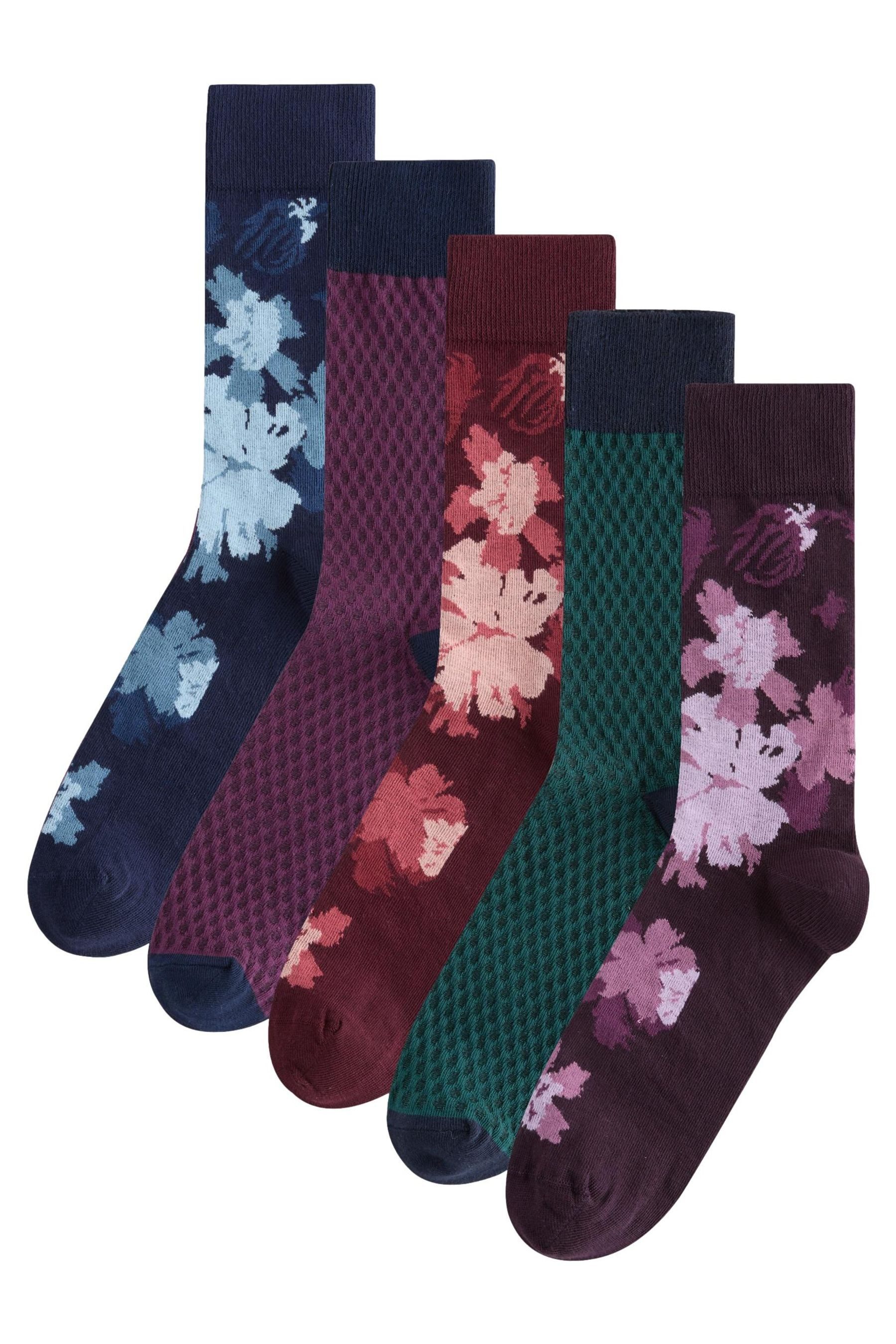 Kurzsocken Gemusterte Socken, 5er-Pack