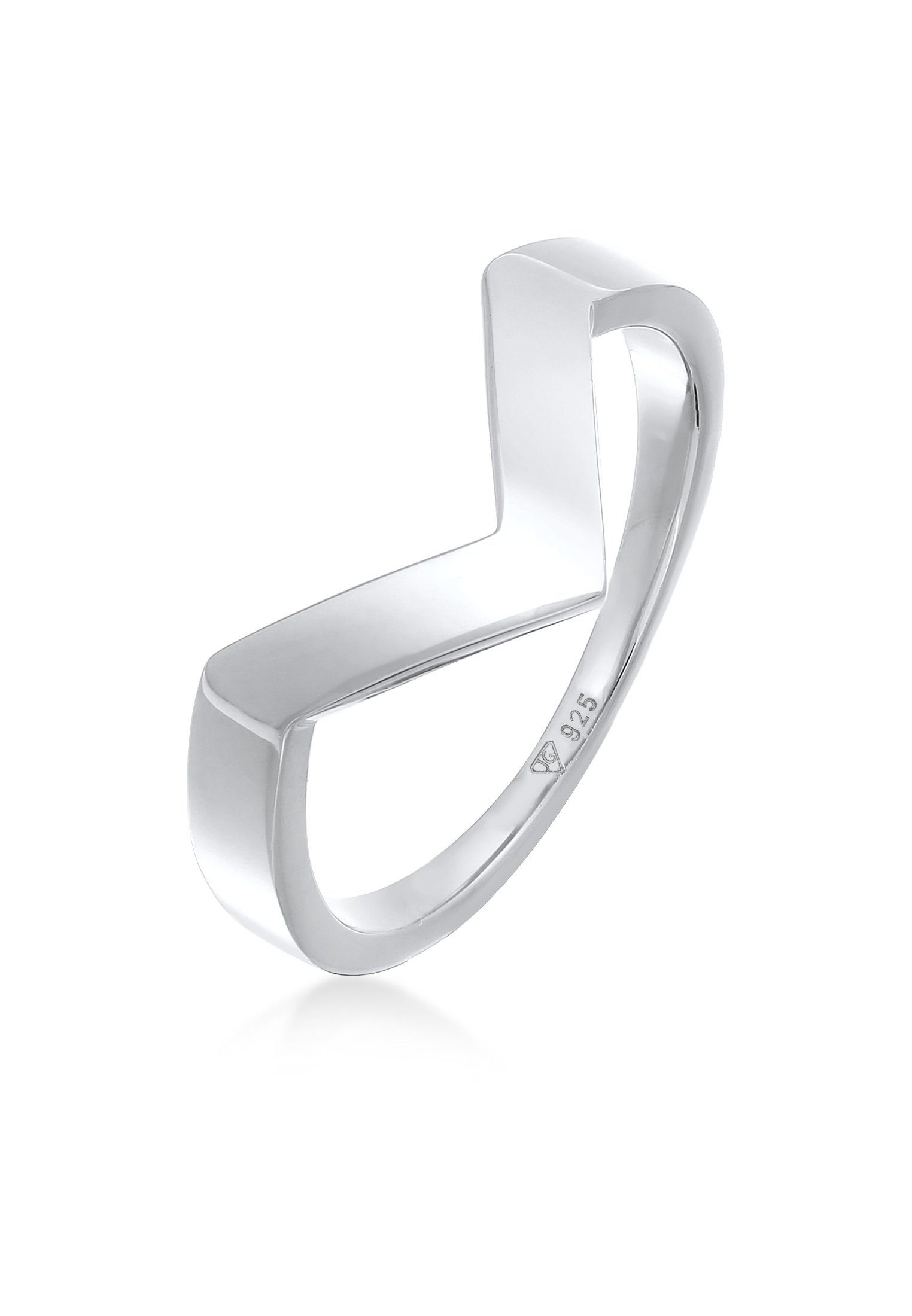 Elli Premium Fingerring V-Form Basic 925 Silber, Geo