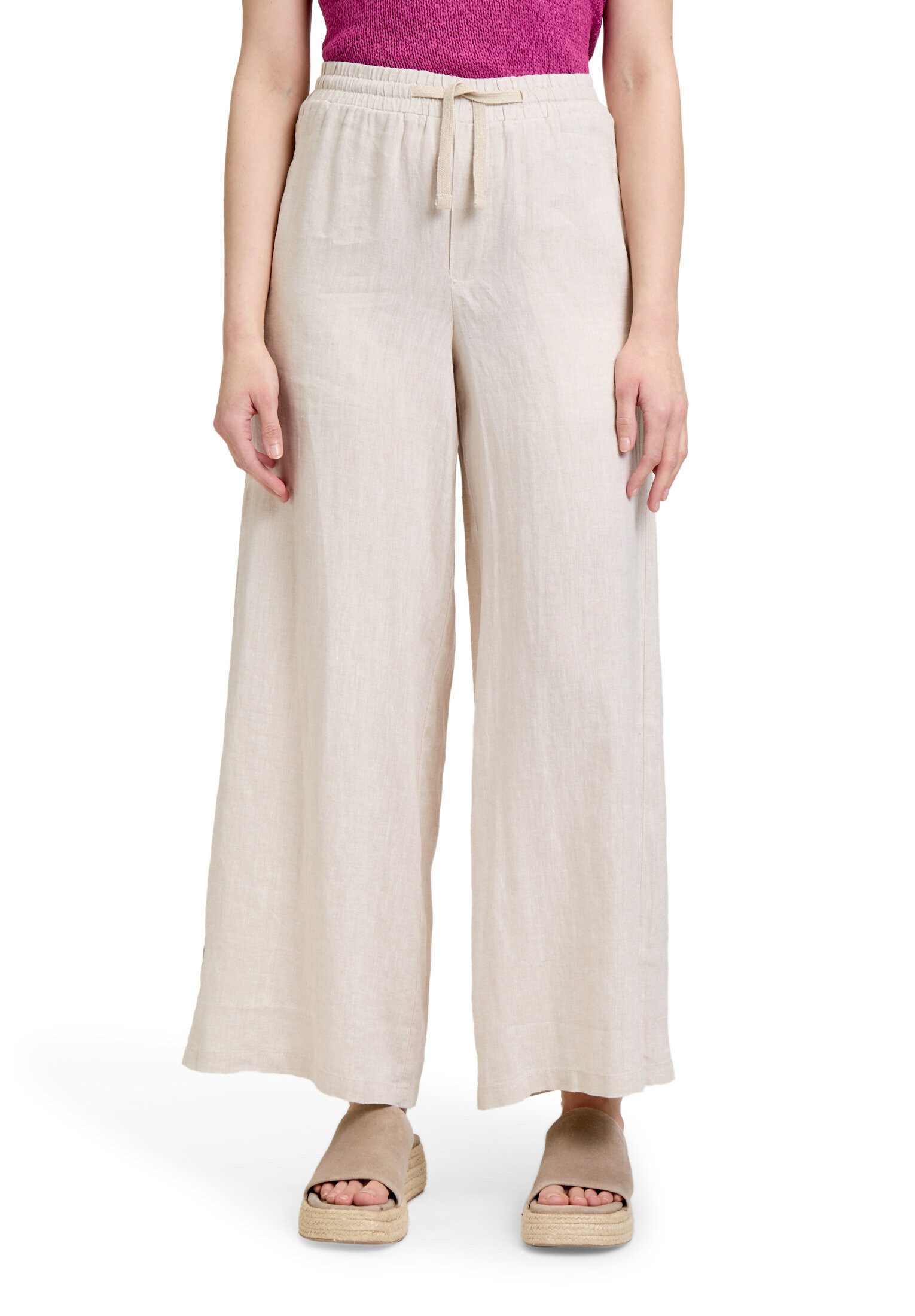 Cartoon Leinenhose Damen mit Taschen Material