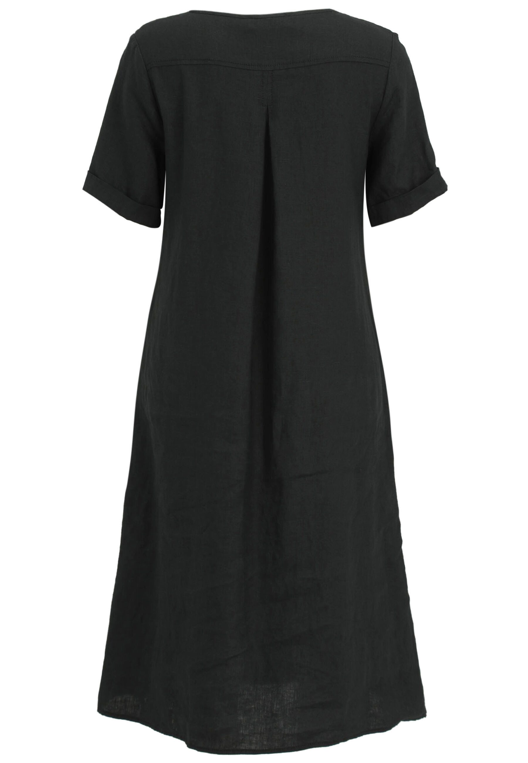 Doris Streich A-Linien-Kleid (1-tlg) aus Leinen mit Halbarm