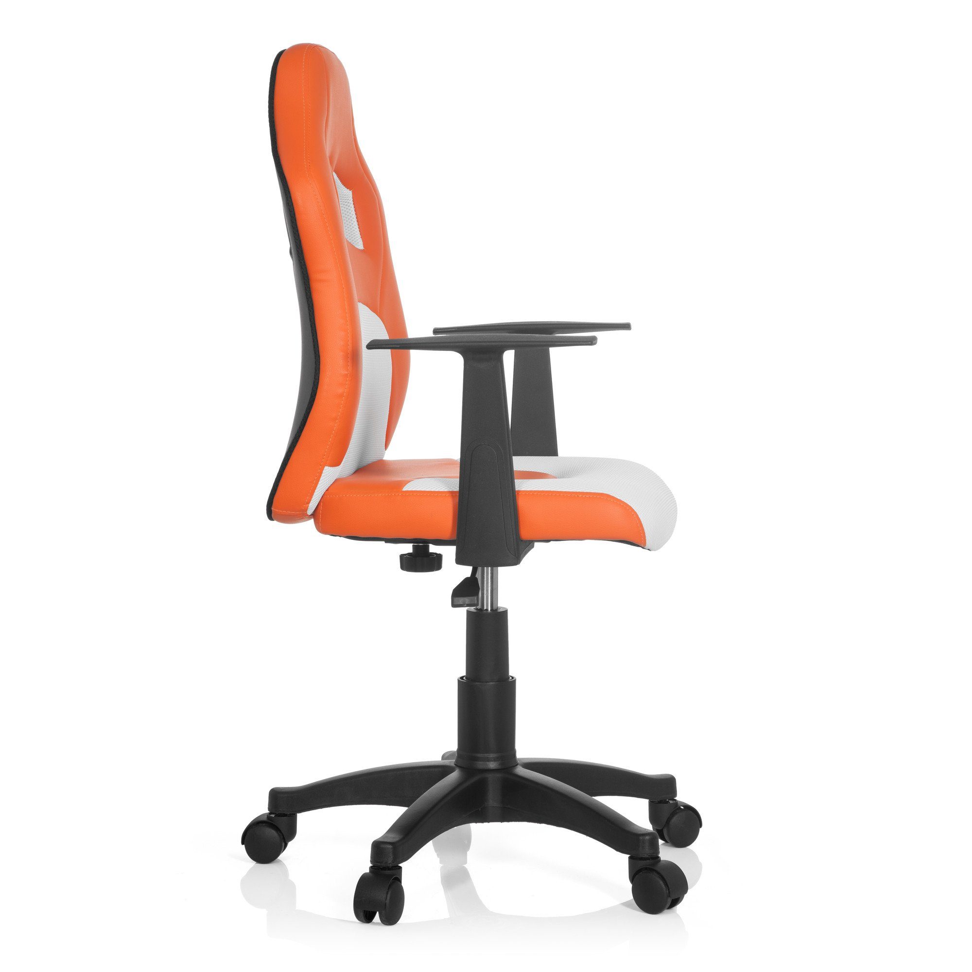 hjh OFFICE Drehstuhl Kinderdrehstuhl / AL Kunstleder, TEEN Orange ergonomisch GAME Weiß