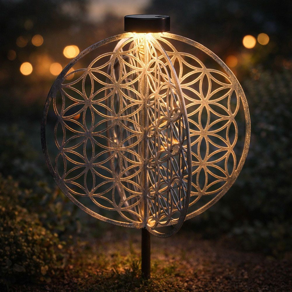 GLOBO LIGHTING LED Solarleuchte, LED-Leuchtmittel fest verbaut, Warmweiß, Solarlampe orientalische Dekoleuchte Gartenlampe Lebensblume Solar