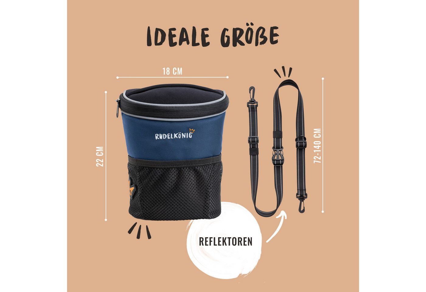 Thumbnail - Rudelkönig Leckerlibeutel Leckerlitasche für Hunde, Futterbeutel mit Aufbewahrungstasche (1-tlg), Snack-Beutel für Hunde...