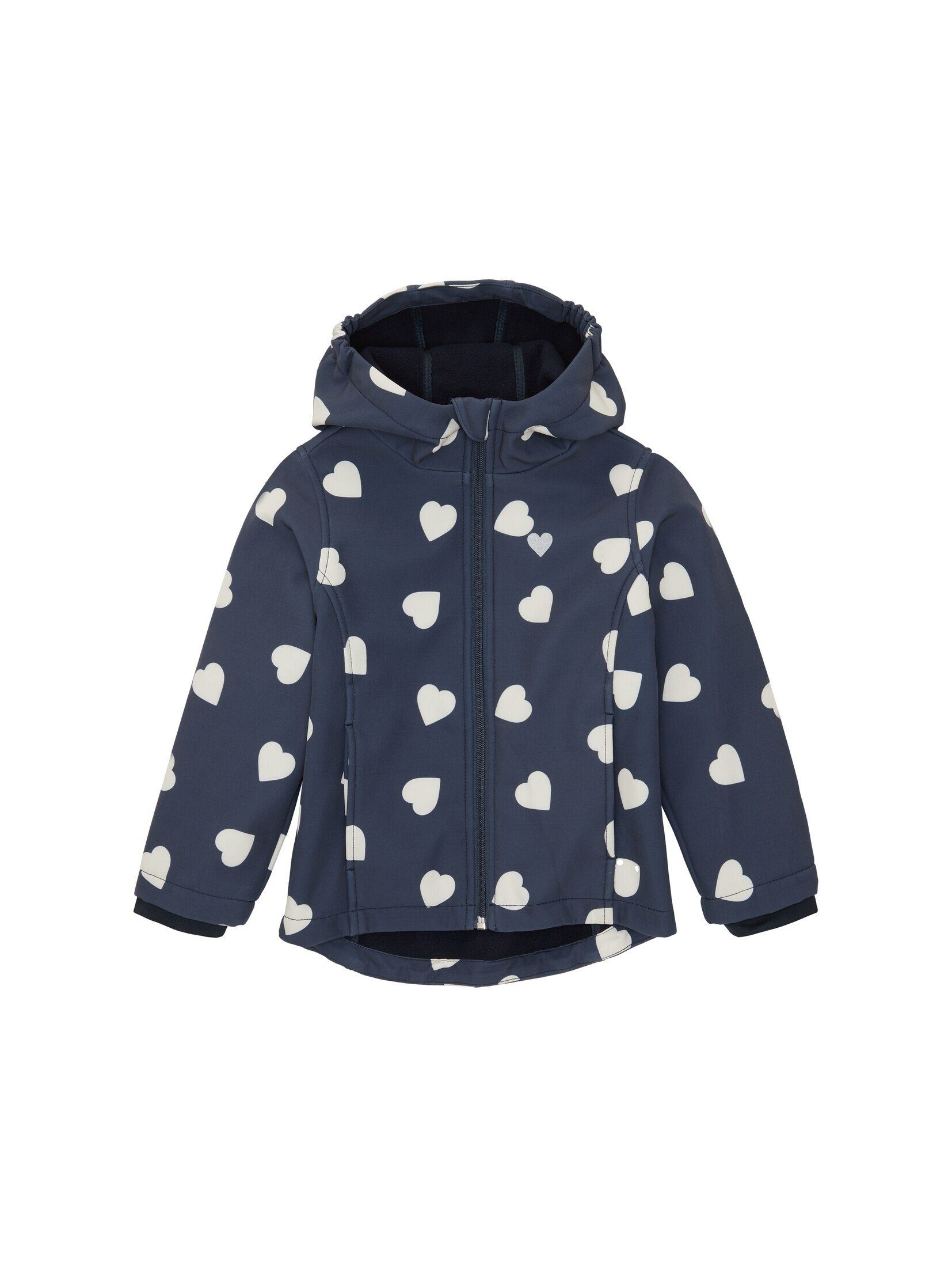 TOM TAILOR Outdoorjacke Gemusterte Softshell Jacke big heart print