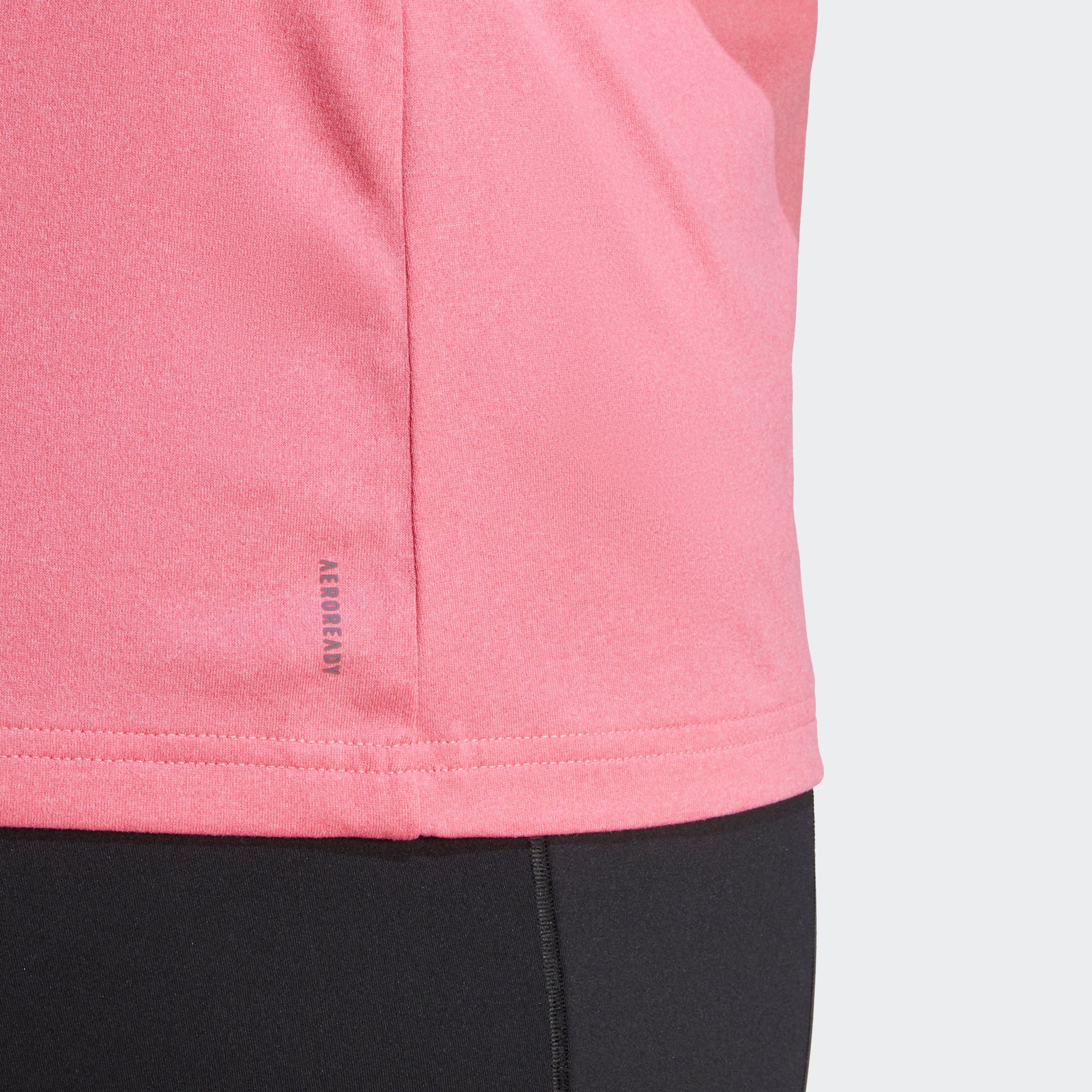 ESSENTIALS – T-Shirt adidas Performance Fusion Pink GROSSE GRÖSSEN 3-STREIFEN TRAIN White AEROREADY /