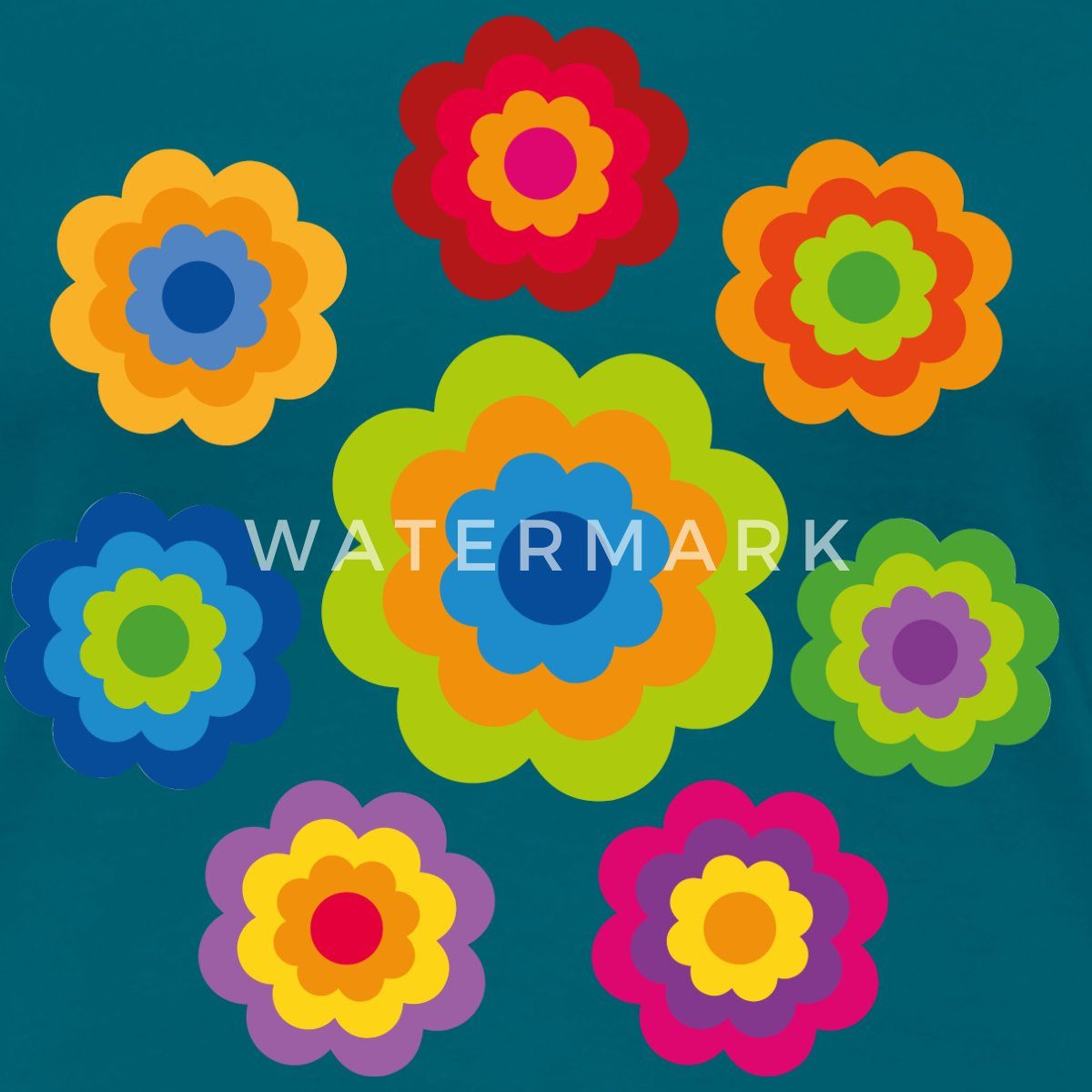 Spreadshirt T-Shirt 70er Jahre Hippie Flower günstig online kaufen