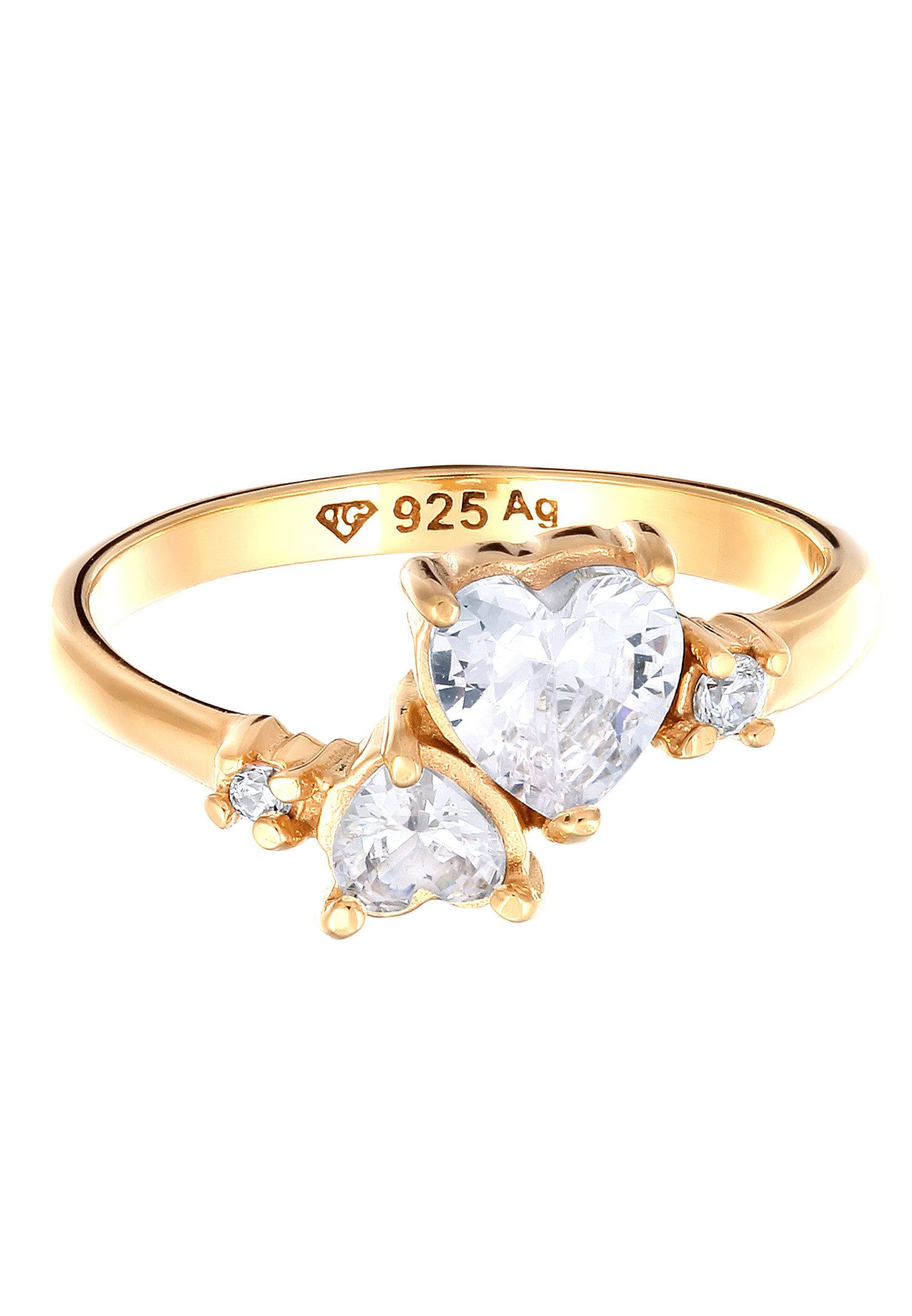Elli Fingerring Herz Zirkonia Weiß Liebe günstig online kaufen