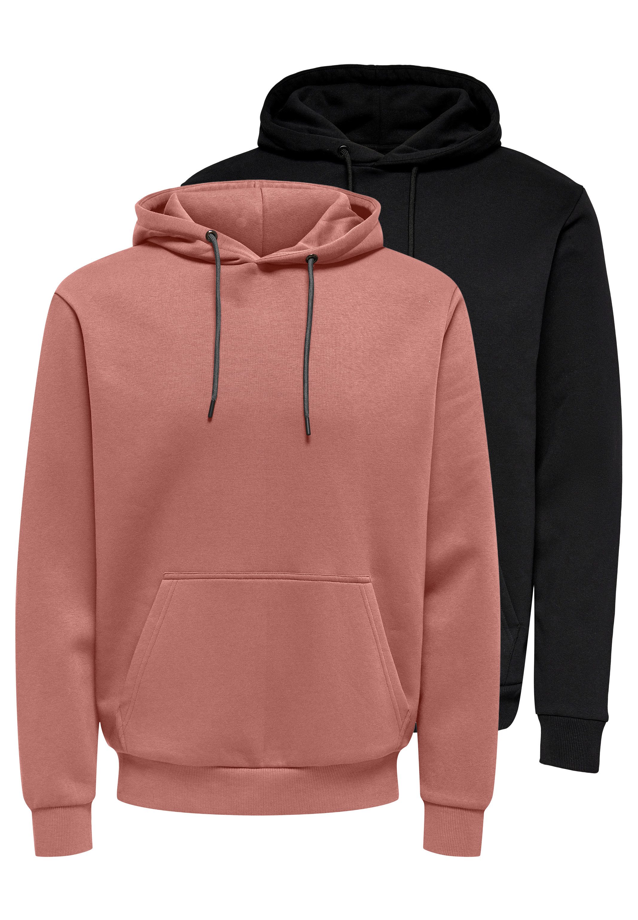 ONLY & SONS Hoodie 2er Pack Ceres (Spar-Set, 2-tlg) Sweatshirt / Hoodie - Baumwolle - Atmungsaktiv