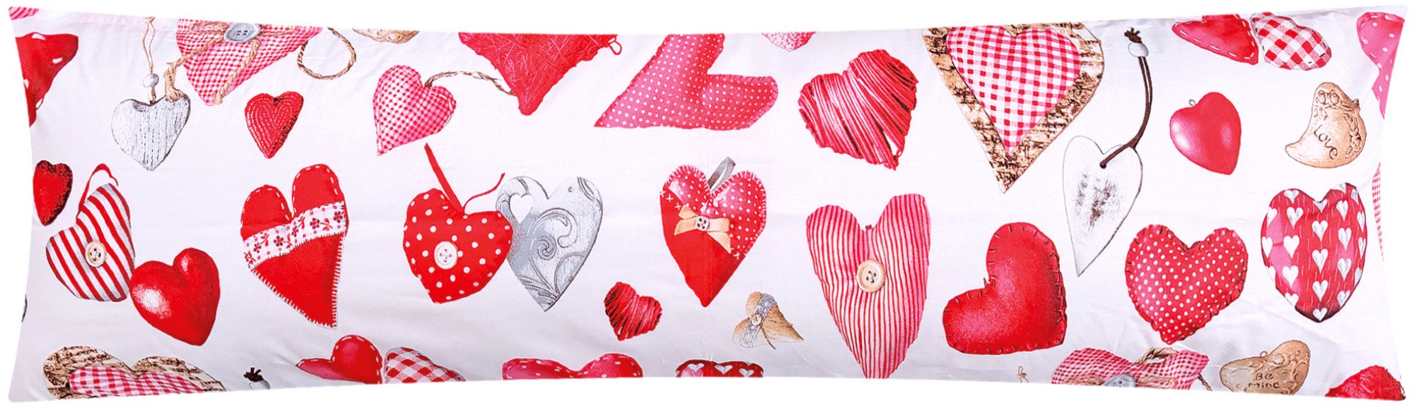 Heubergshop Seitenschläferkissenbezug, (1 Stück), 40x145cm Herzen günstig online kaufen