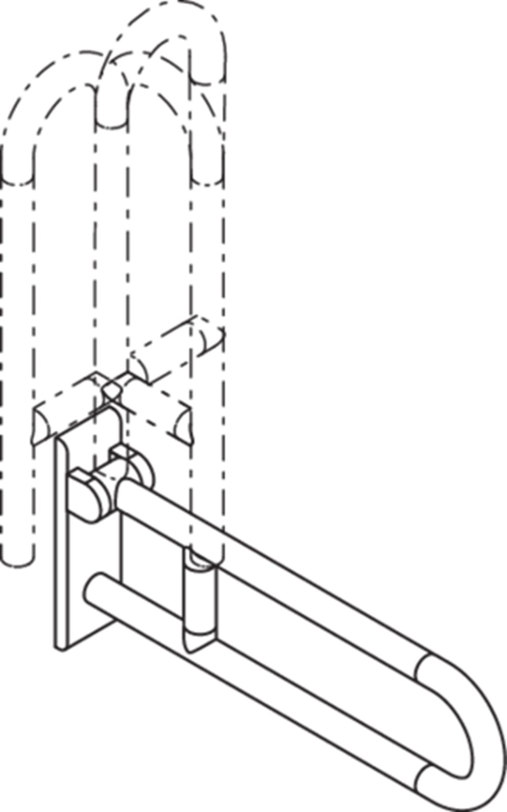 HEWI Stützklappgriff HEWI Stützklappgriff drehb. 801.50.100 L:600mm reinweiß, belastbar bis 100 kg