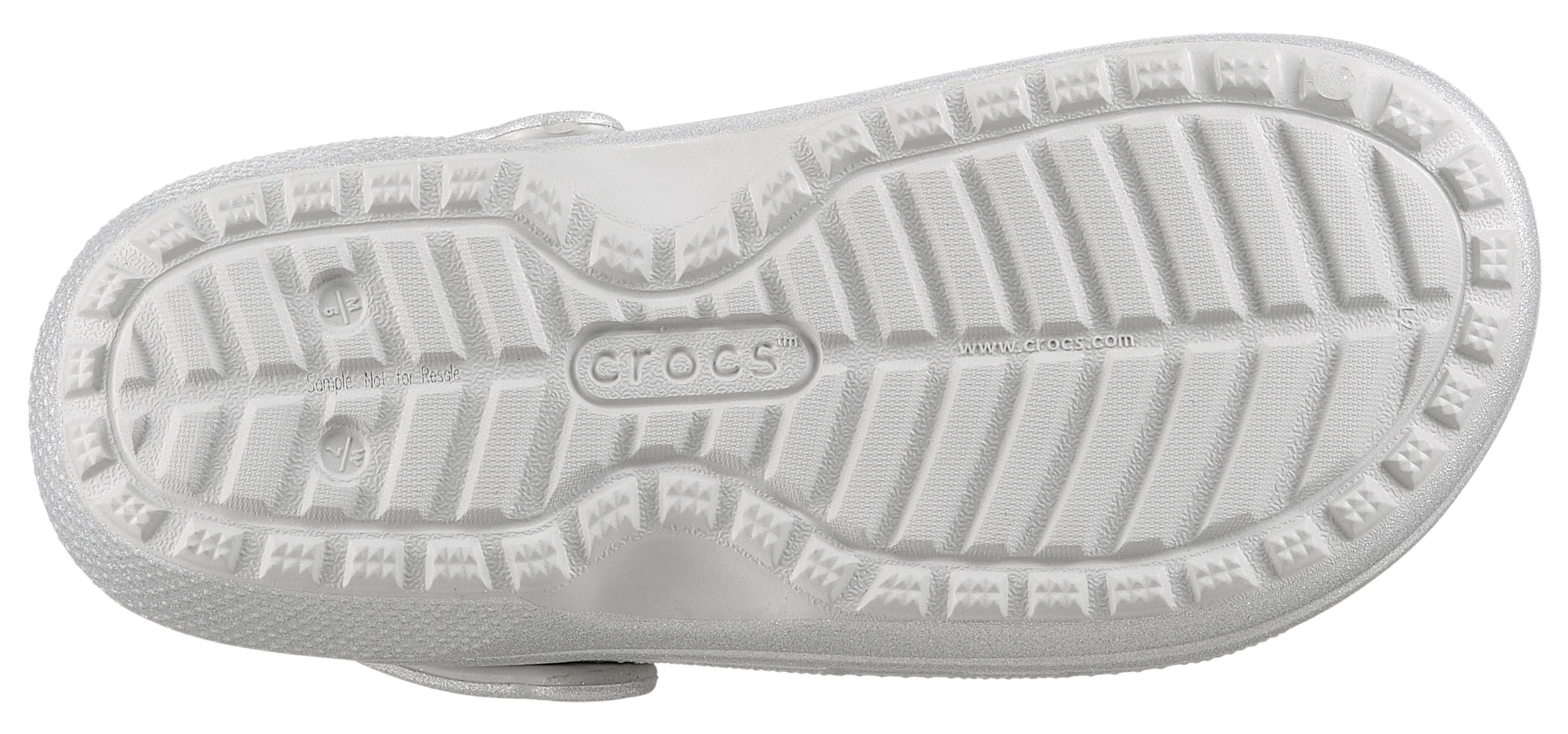 Crocs Classic Fuzz Lined Glitter Clog mit Lüftungsöffnungen