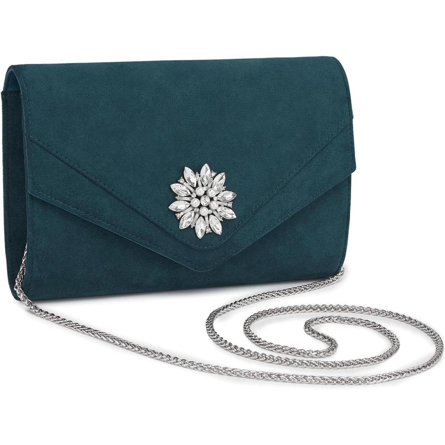 LuxusKollektion Clutch Clutch Damen Wildlederoptik Leichtgewicht Hochzeiten 2-4 Marineblau