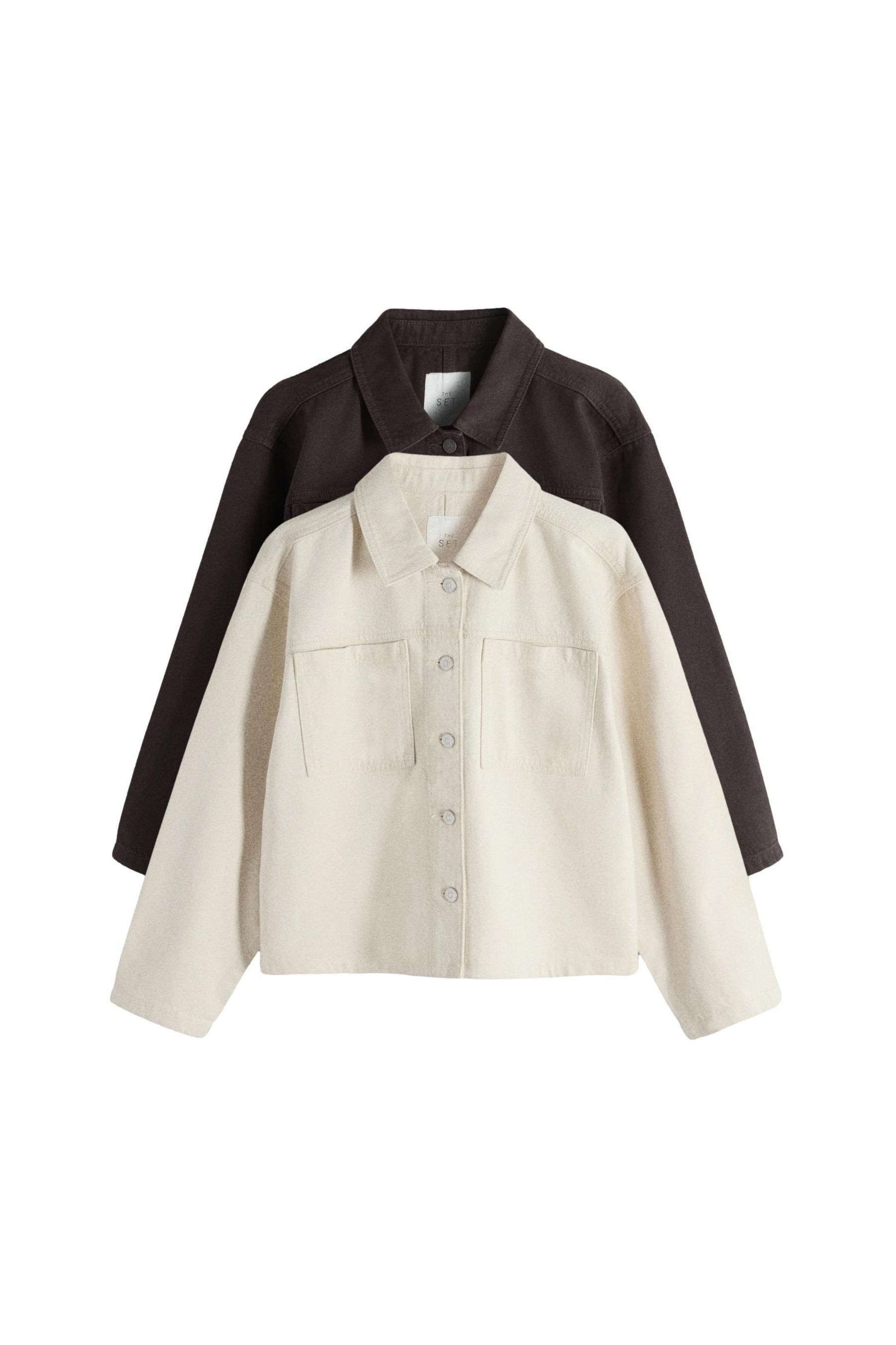 The Set Kurzjacke The Set Kurze Denim-Hemdjacke, 2er-Pack (2-St)