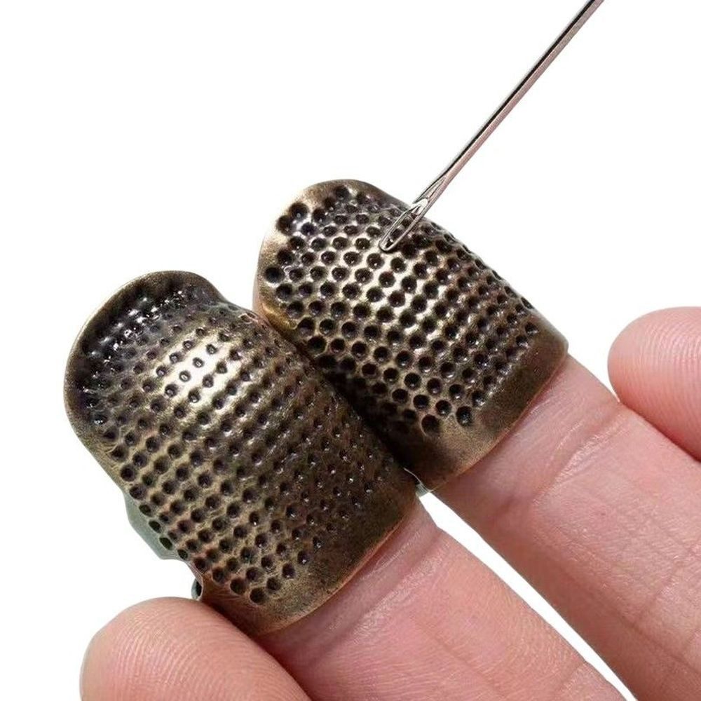 Finger- und Zehenschutz 2er-Set Nähfingerhut verstellbar Vintage rutschfest für Handarbeit DE.
