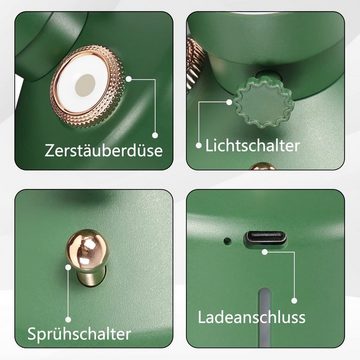 ZMH LED Tischleuchte Aroma Luftbefeuchter 260ML Vintage Dimmbar Ätherische Timer, mit LED-Lampe