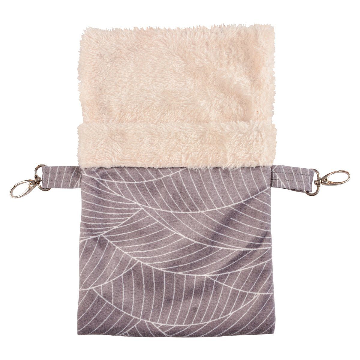 DUVO+ Tierbett Hängesack Elm Plüsch grau/weiß
